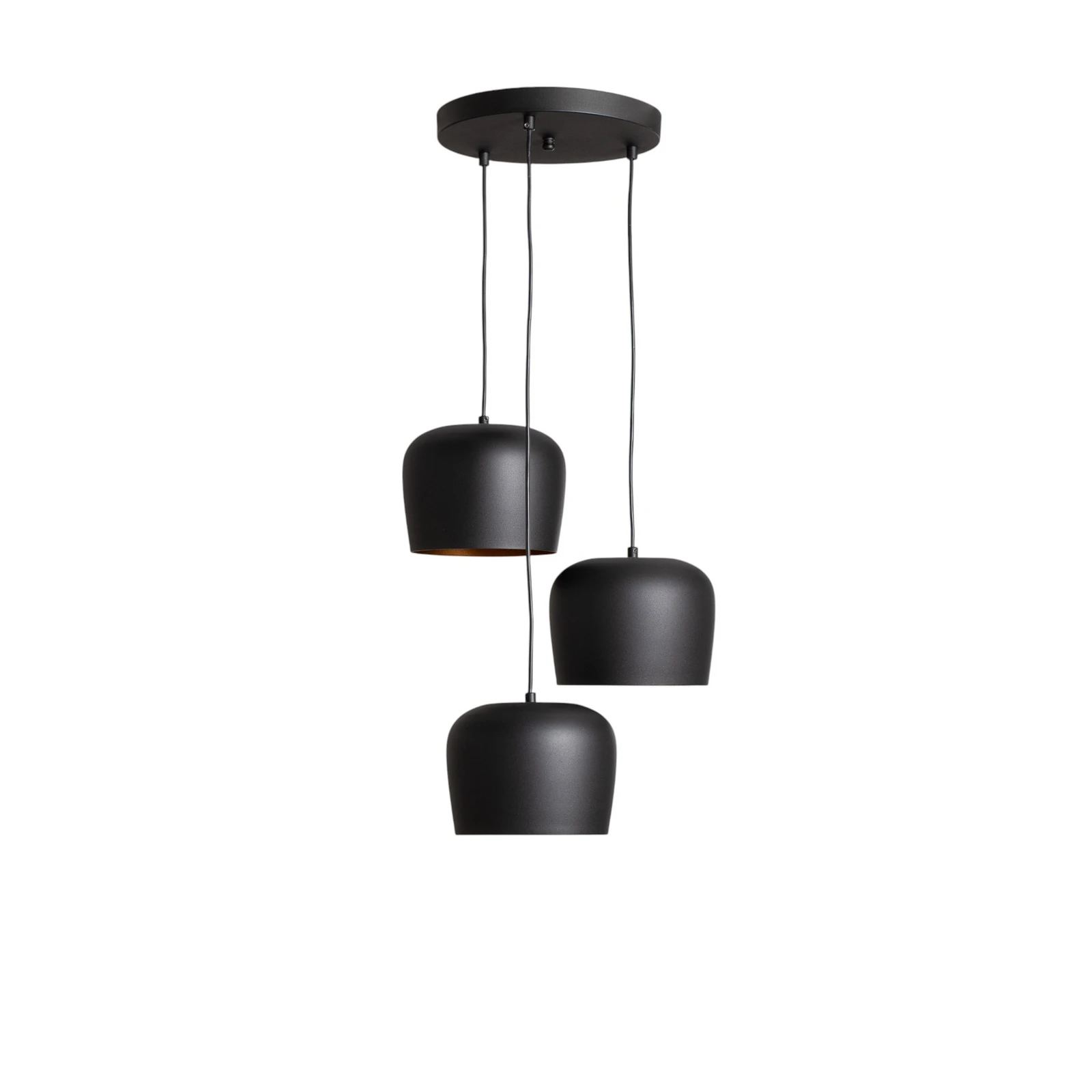 Hänglampa Berceste N-1413, svart, metall 3 lampor rund