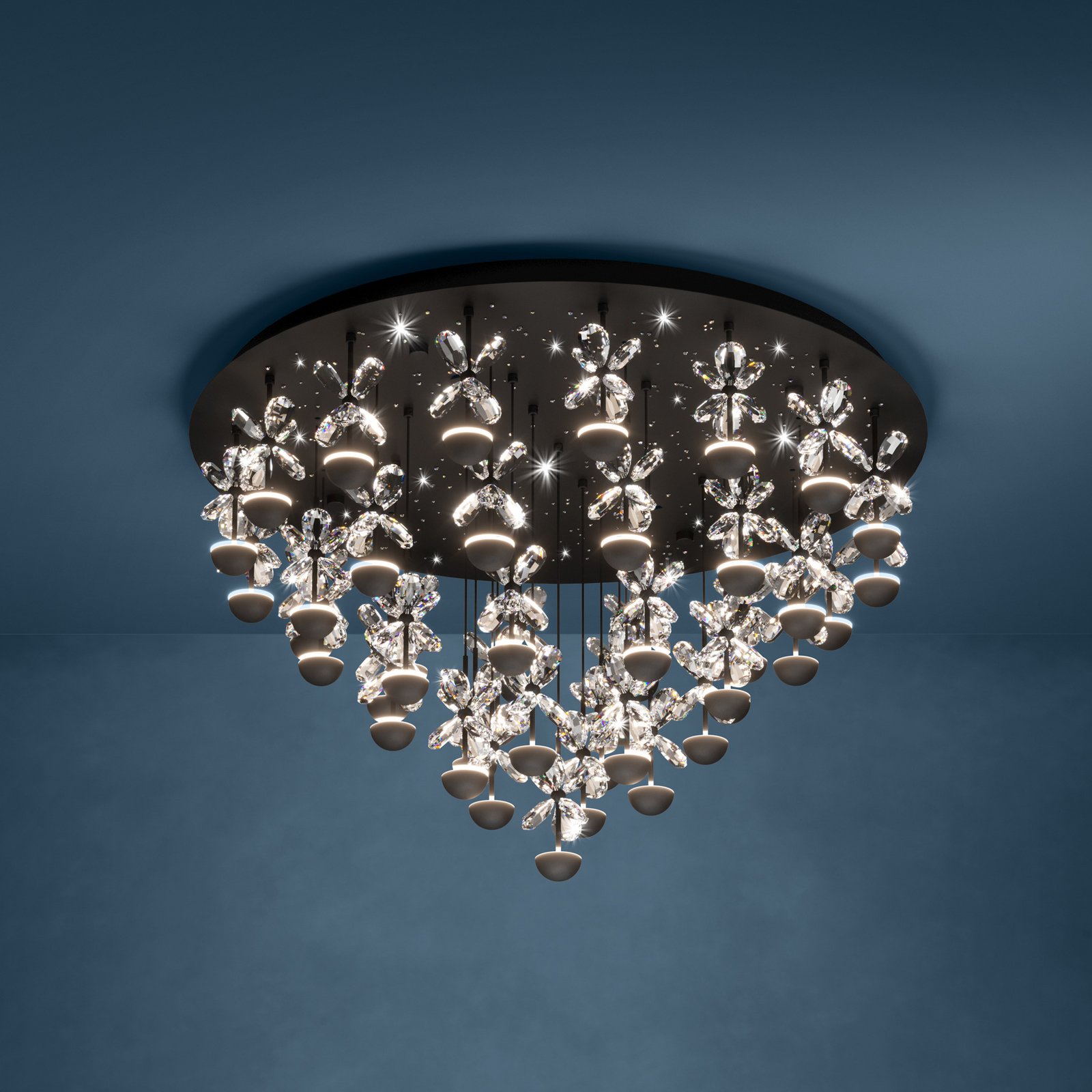 EGLO Stars Of Light LED ceiling lamp Pianopoli black Ø 78cm