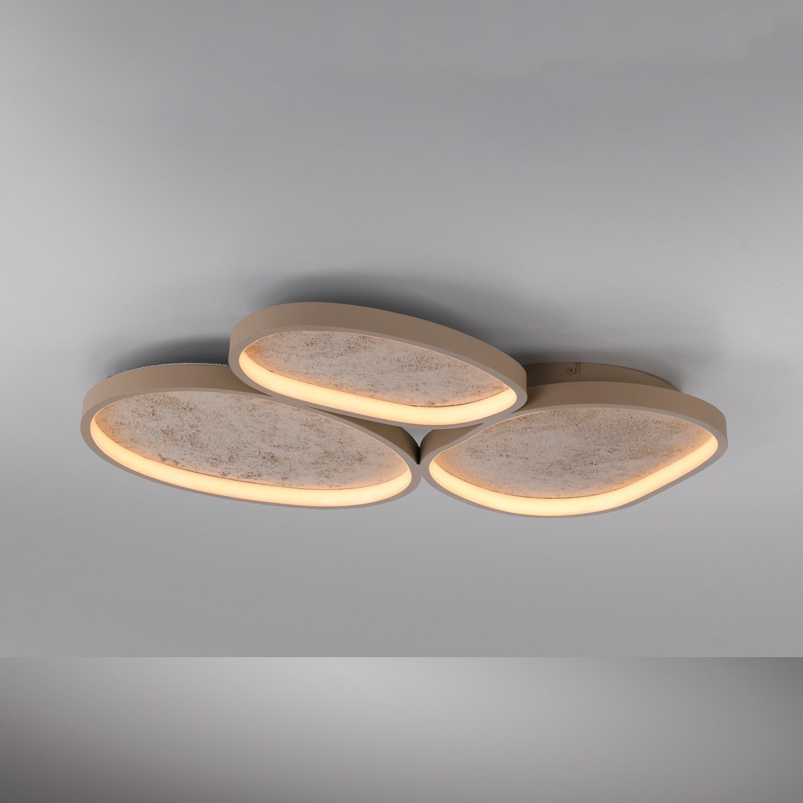 JUST LIGHT. GmbH LED таванна лампа Moonbraker 3, пясъчно-бежова, 3 000 K