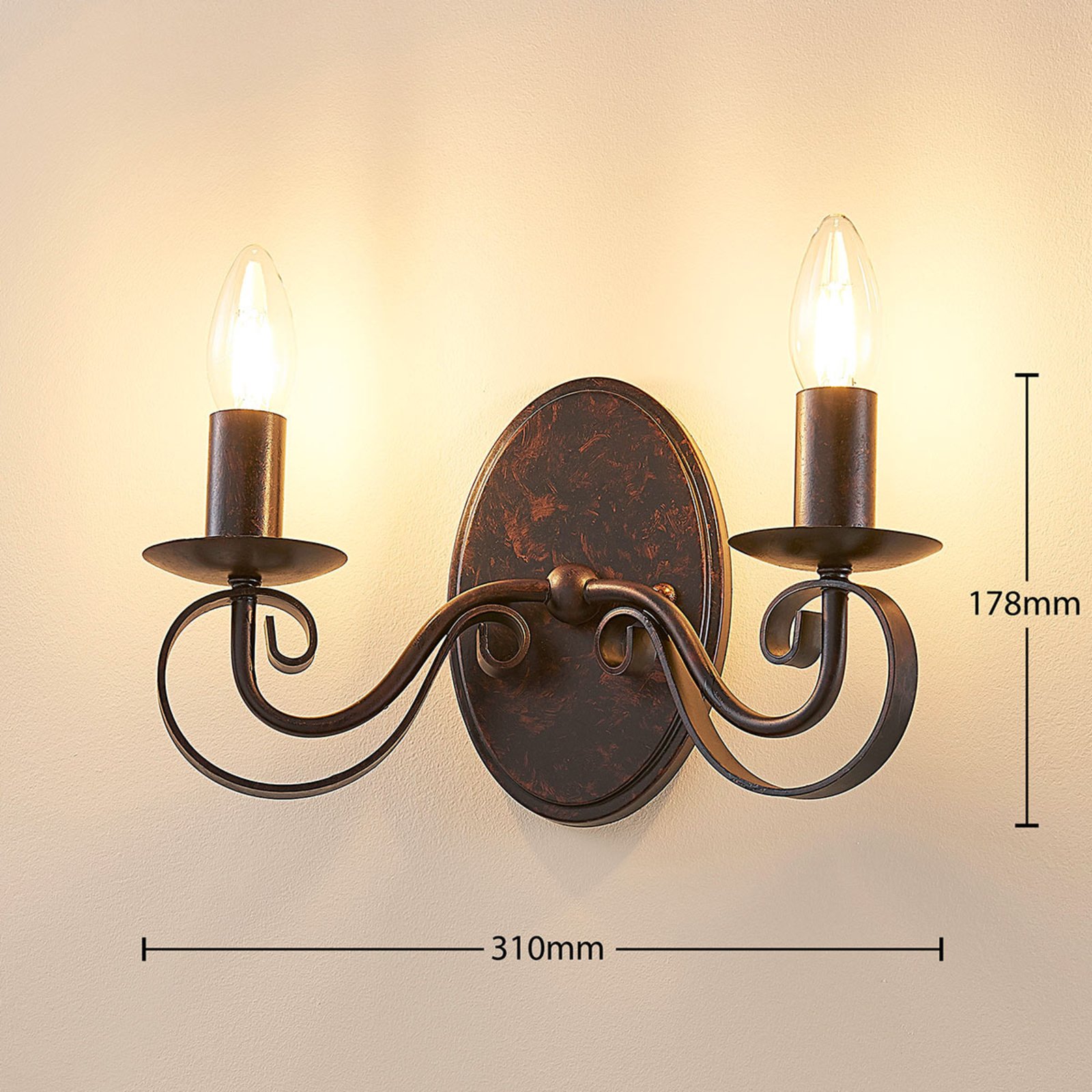 Caleb Wall Lamp Rust - Lucande
