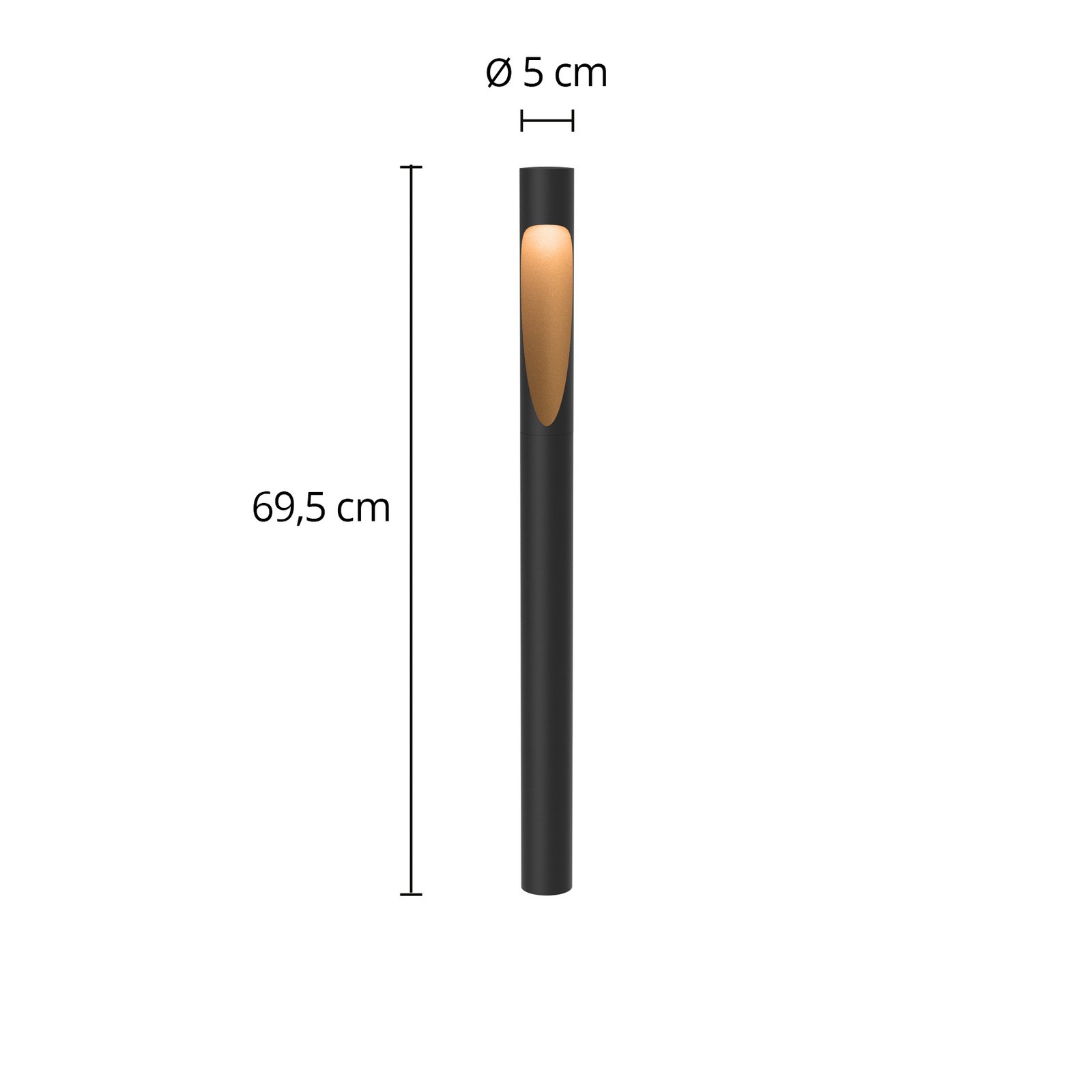 Louis Poulsen Borne lumineuse Flindt 827 70 cm noir, pièce à enterrer 24 V