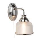 Vegglampe Bistro II sølv / bølget glass