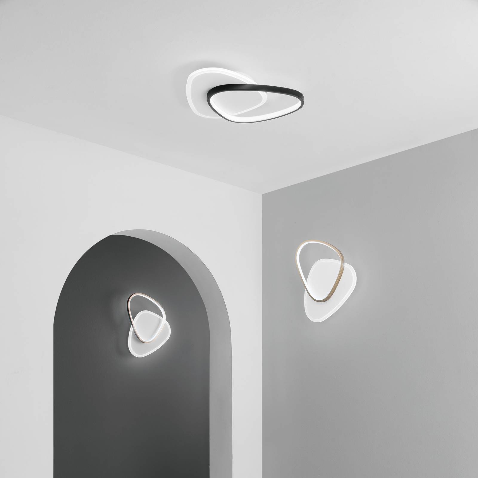 Eco-light led fali lámpa ovest, fekete, 45 cm hosszú, alumínium, cct