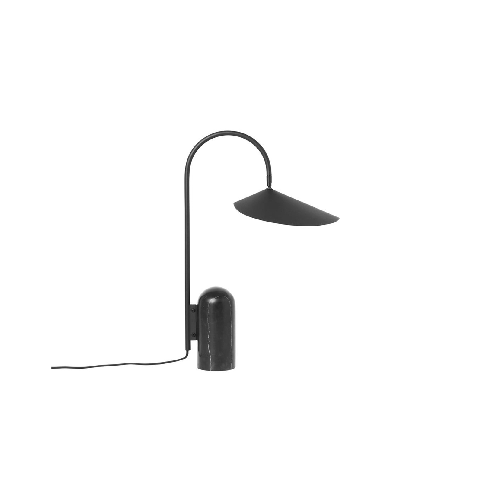lampa stołowa ferm LIVING Arum, czarny, marmur, stal, 50 cm