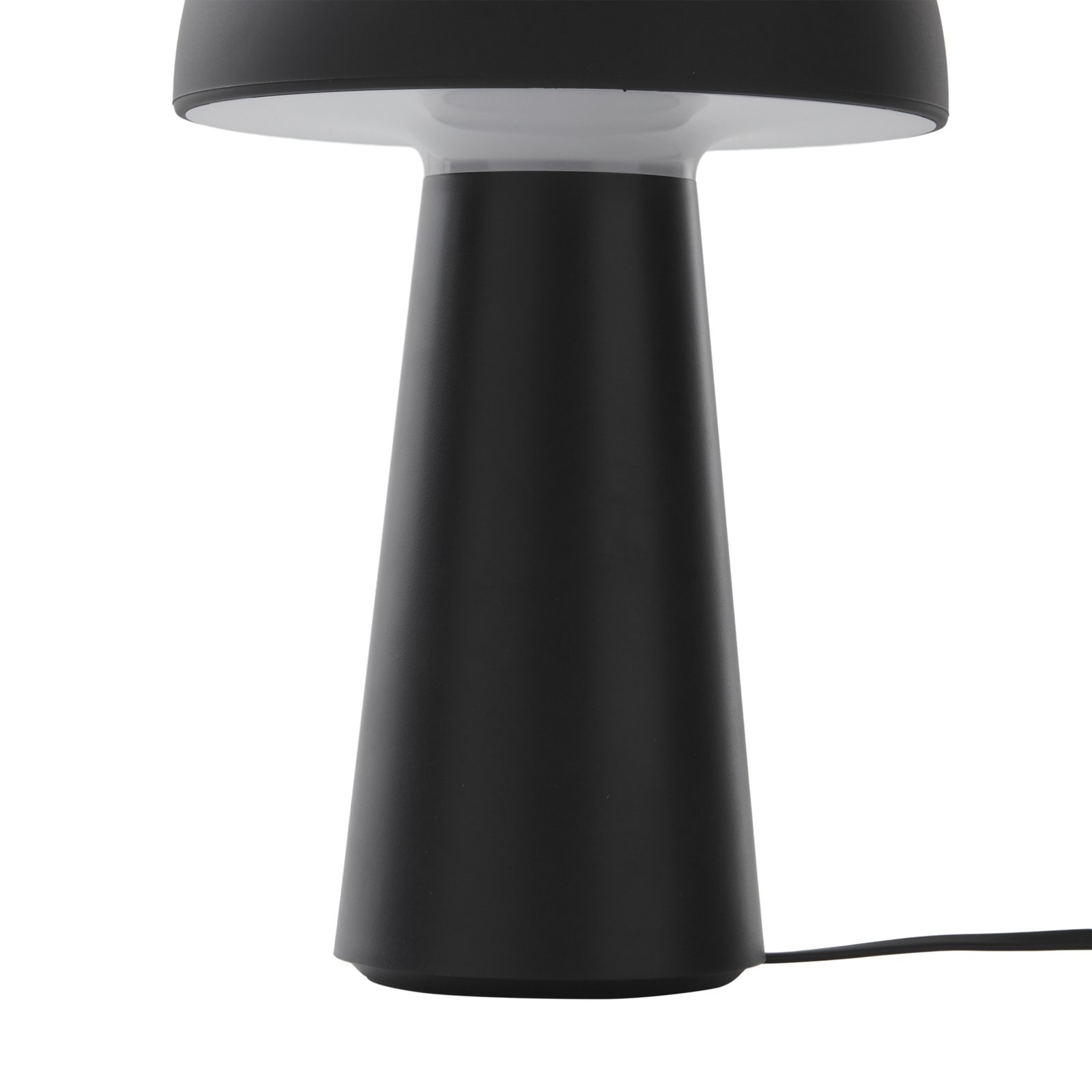 Lindby Zyre oppladbar LED-bordlampe, svart, IP44, berøringsdimmer