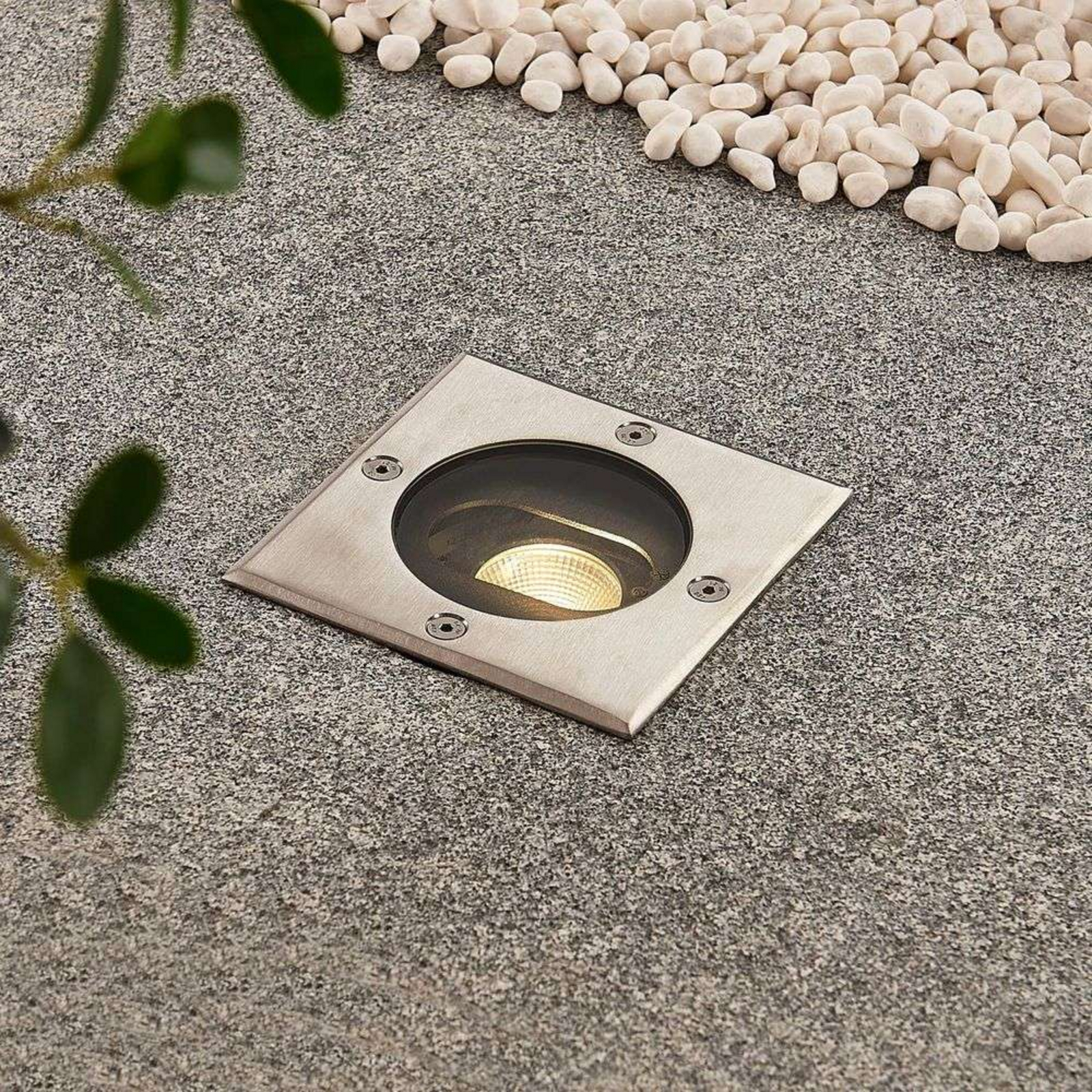 Doris LED Square Recessed Ground Spot Steel - Lucande