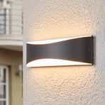 Lucande Aplique LED para exterior Akira, antracita, metal, 23cm