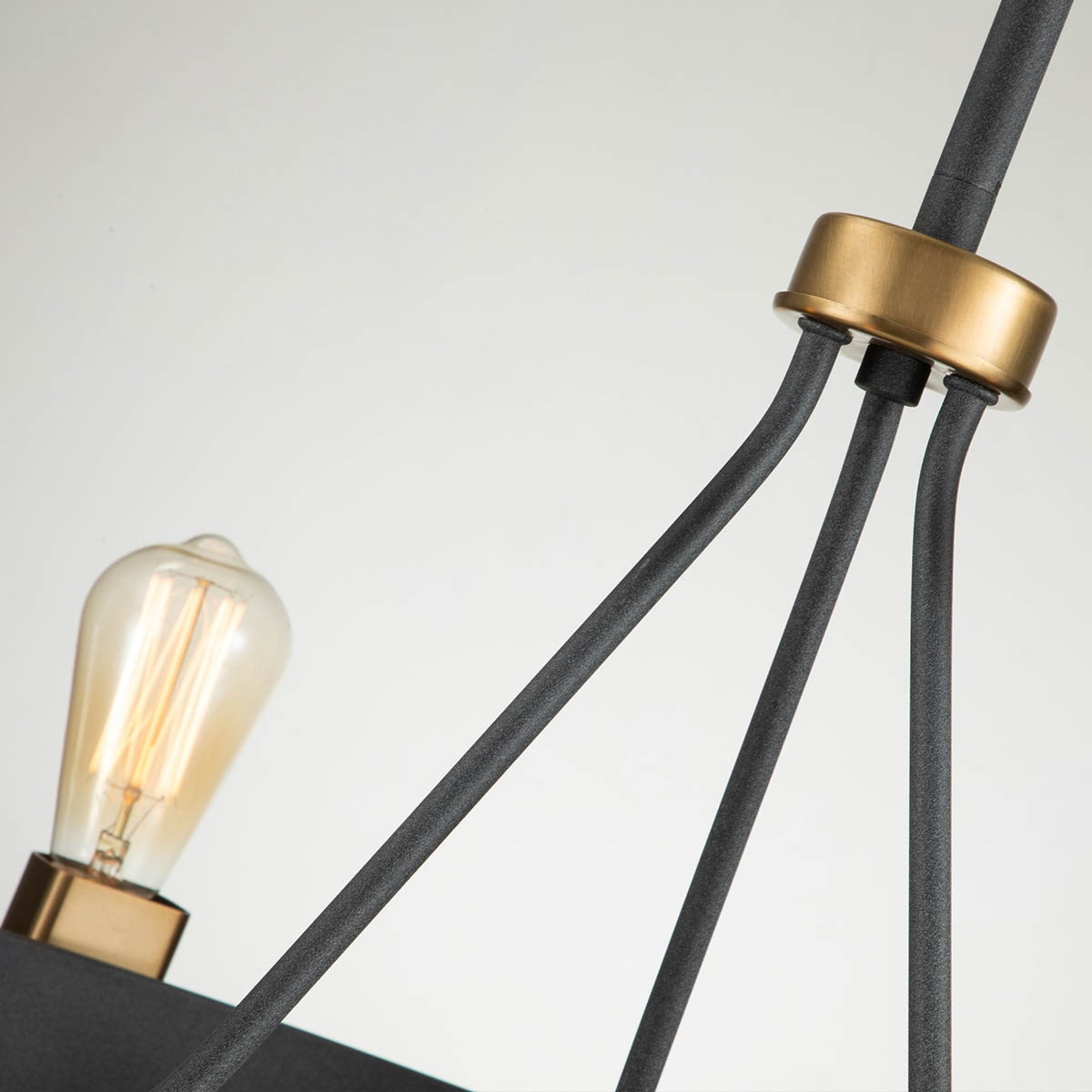 Silas chandelier, black, 6-bulb, Ø 72.3 cm