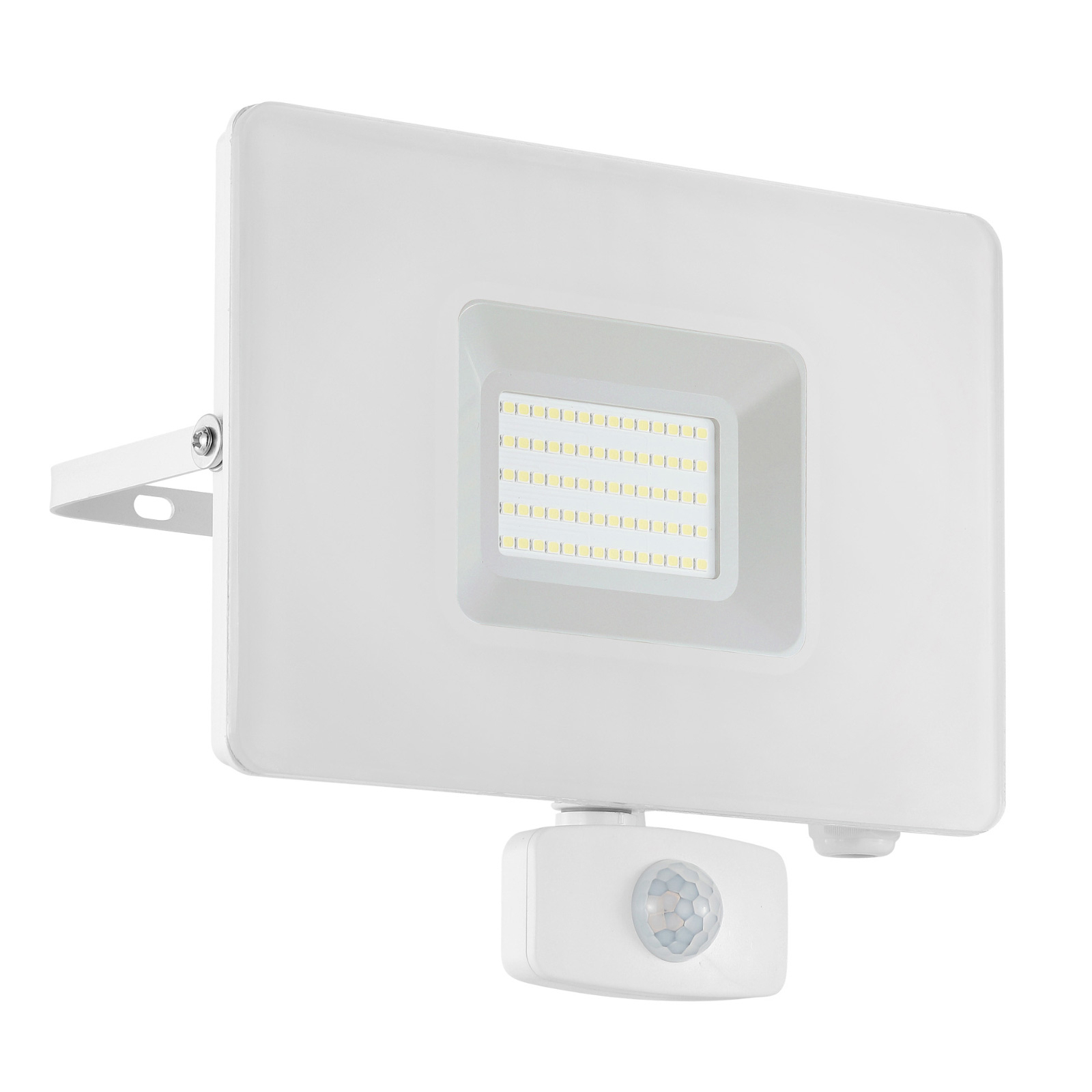 Utendørs LED-spot Faedo 3 med sensor, hvit, 50 W