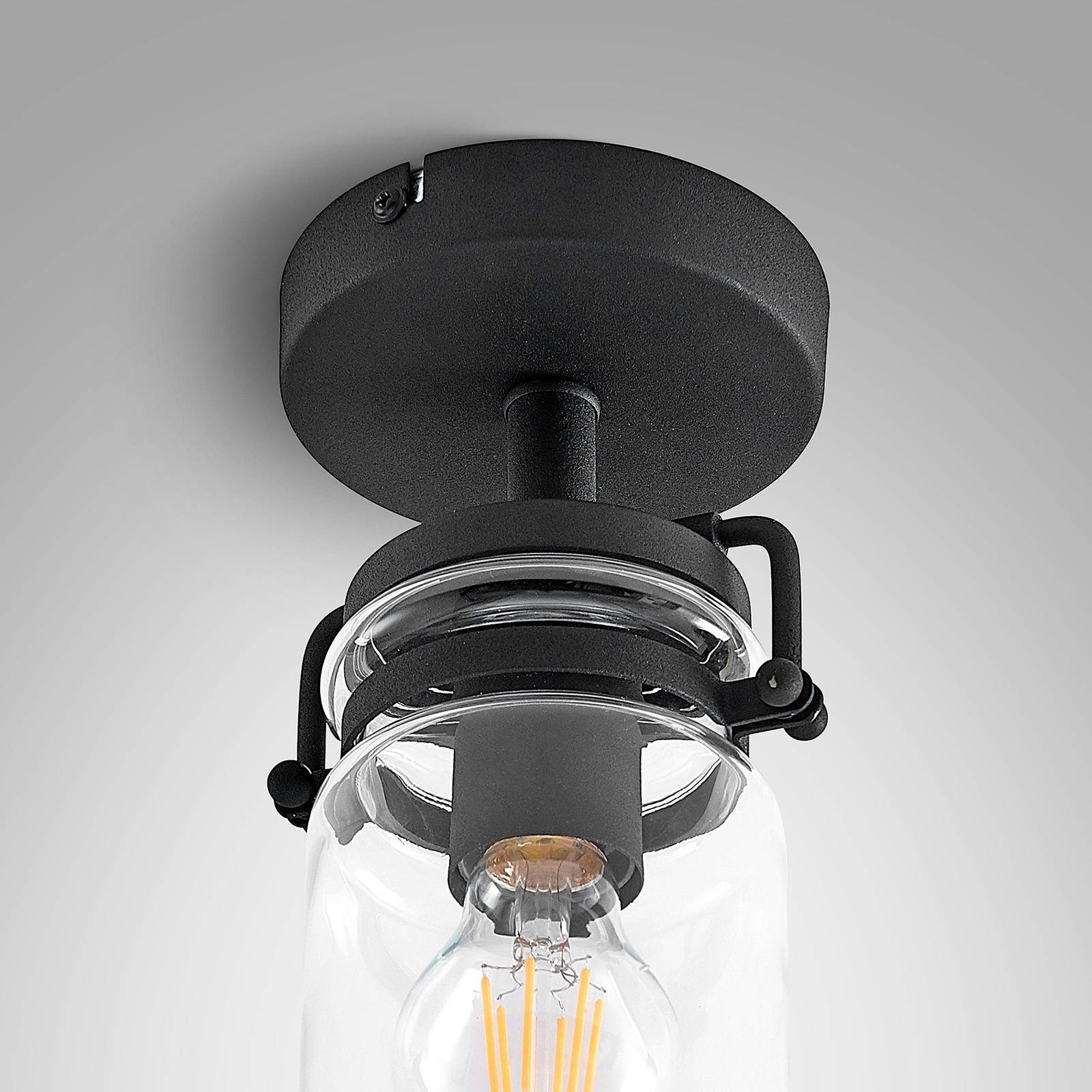 Lindby Vintus lampa sufitowa, czarna