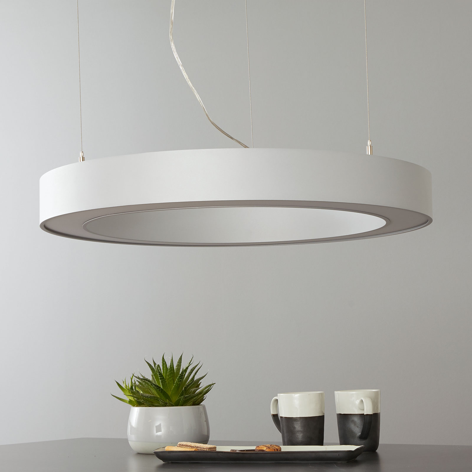 Arcchio Pietro LED-hængelampe, sølv, 70 cm, 45 W