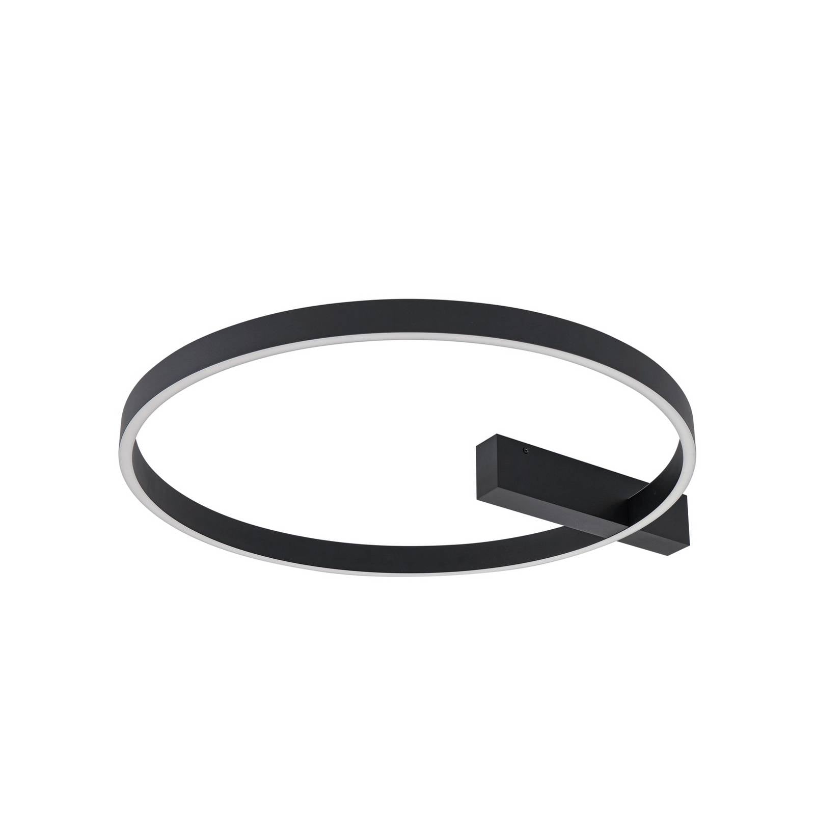 Lucande LED-Deckenlampe Isalin, 60 cm, schwarz, CCT, dimmbar