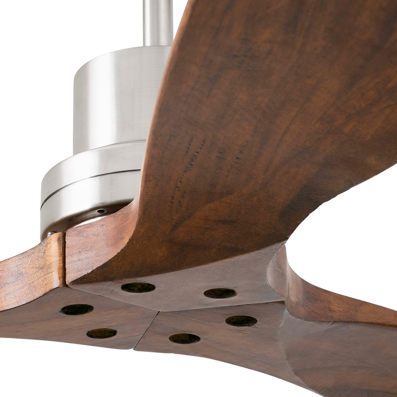 Lantau ceiling fan, remote, walnut/steel