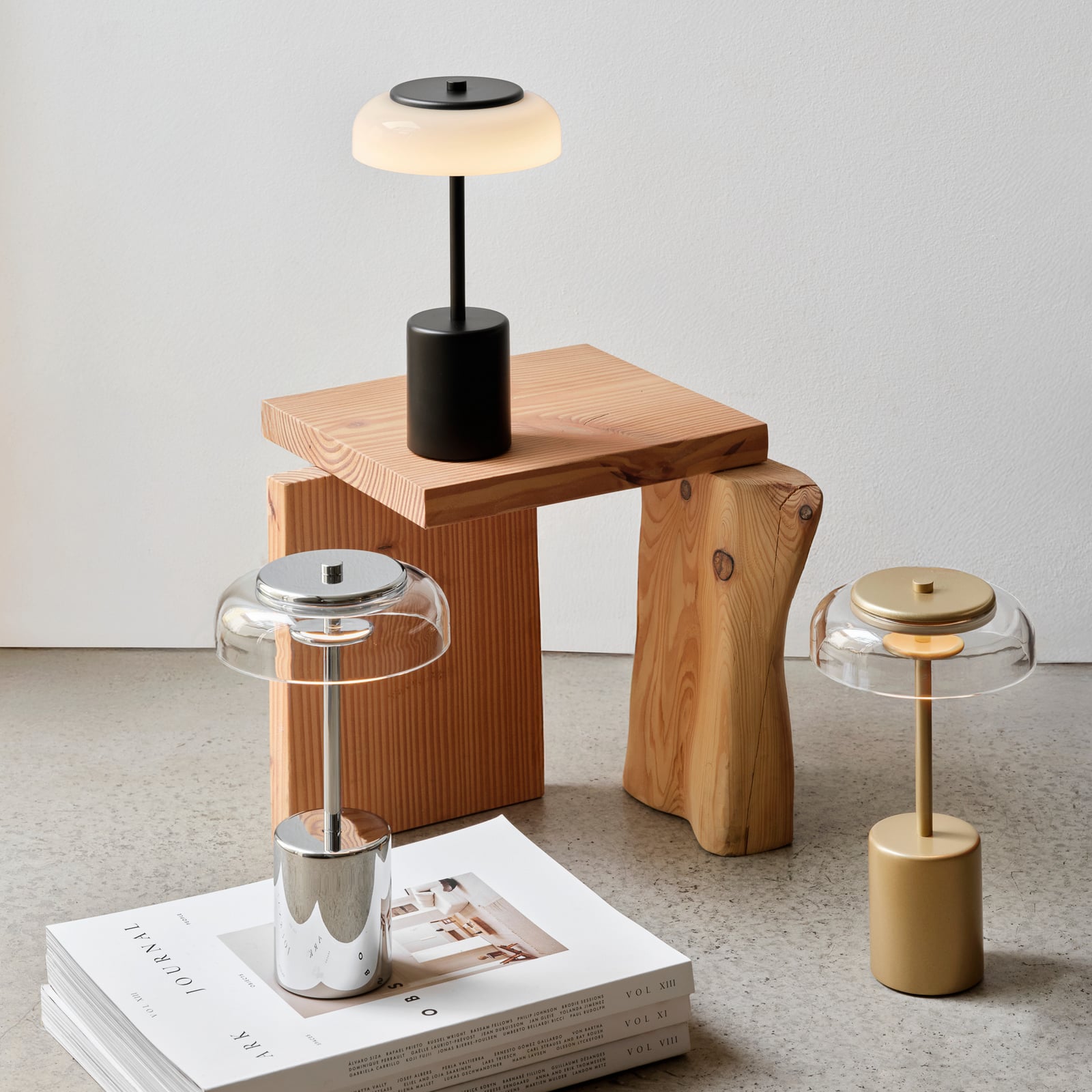 Lampe à poser portable Blossi Mini Nordic Gold/Clear - Nuura