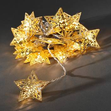 LED-lyskæde med gylden stjerne, 16 lyskilder
