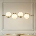 Lucande hanglamp Isandro, 98 cm, goud/wit, 4-lamps