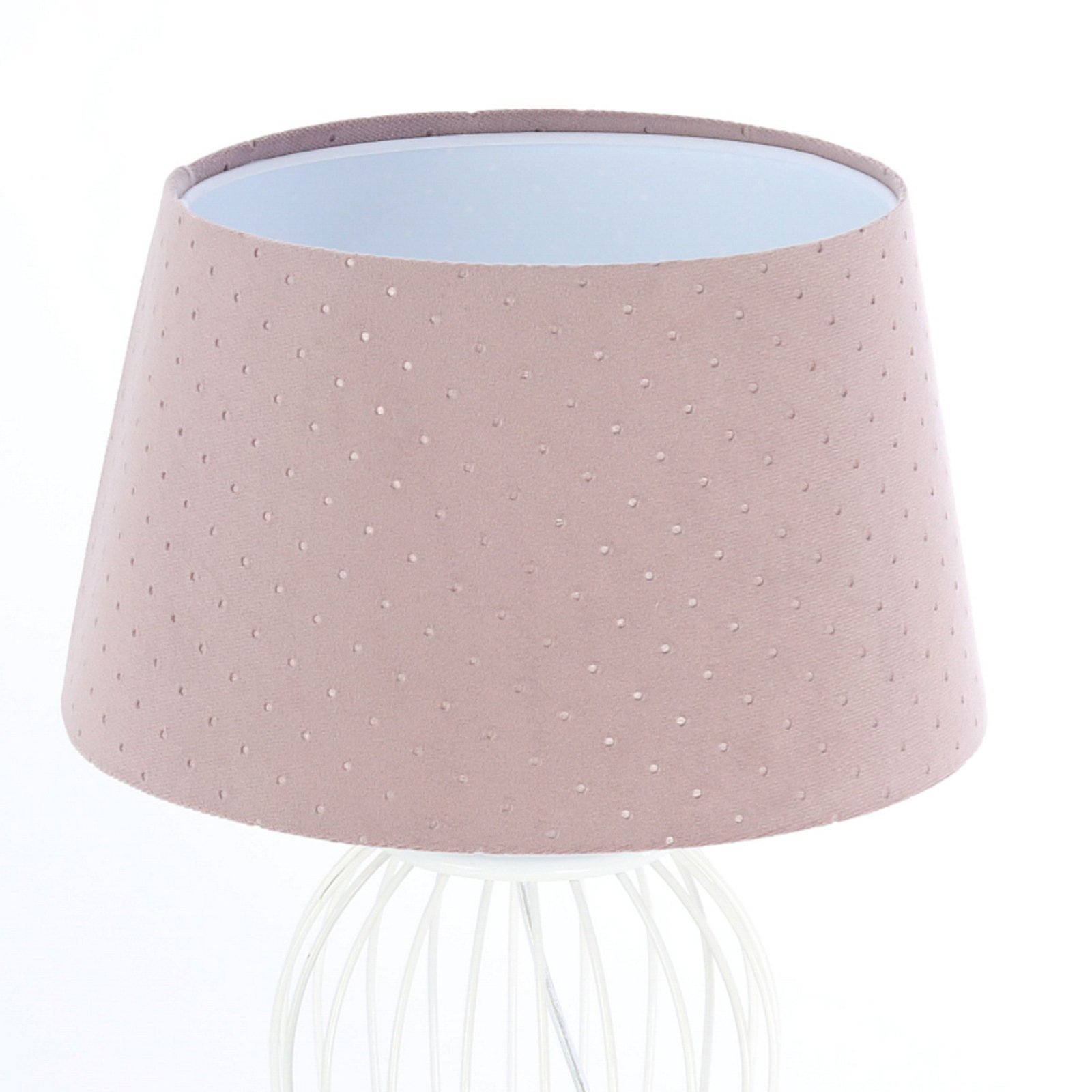 Rosabelle table lamp with a base, cage shape, pink
