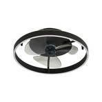 Lindby Ventilateur de plafond LED Momitu, noir, silencieux, Ø 14 cm