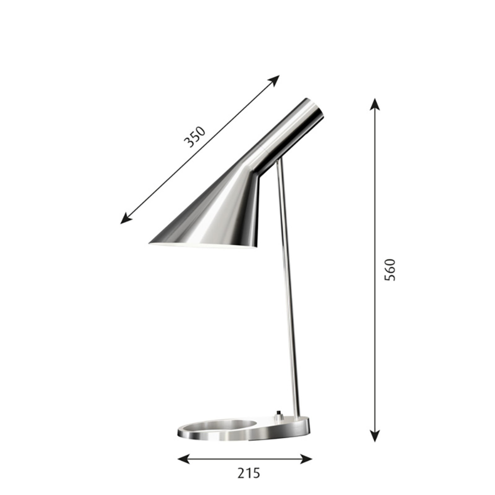 AJ Candeeiro de Mesa Lamp Polished Steel - Louis Poulsen