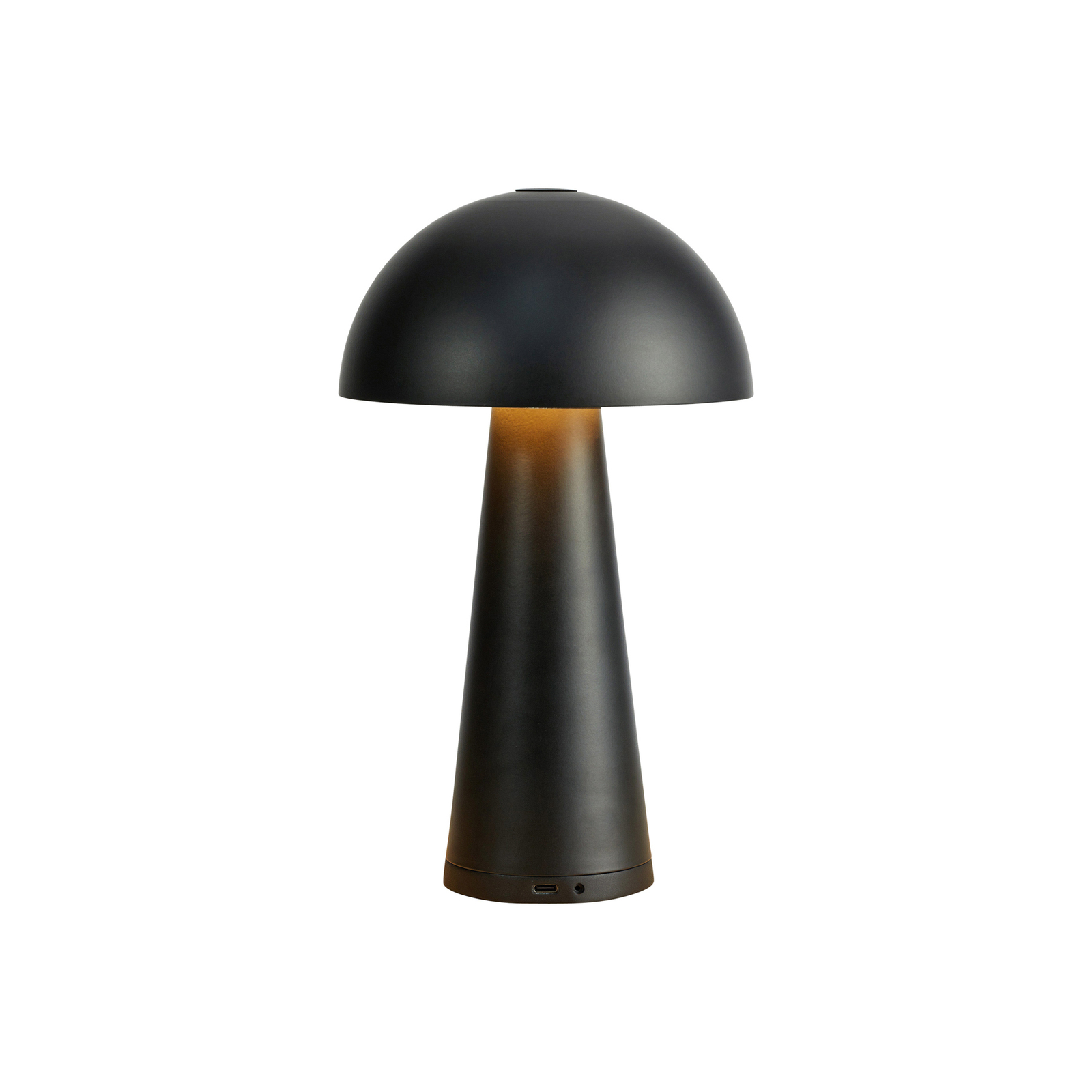 Namizna svetilka Fungi za polnjenje za uporabo na prostem, črna