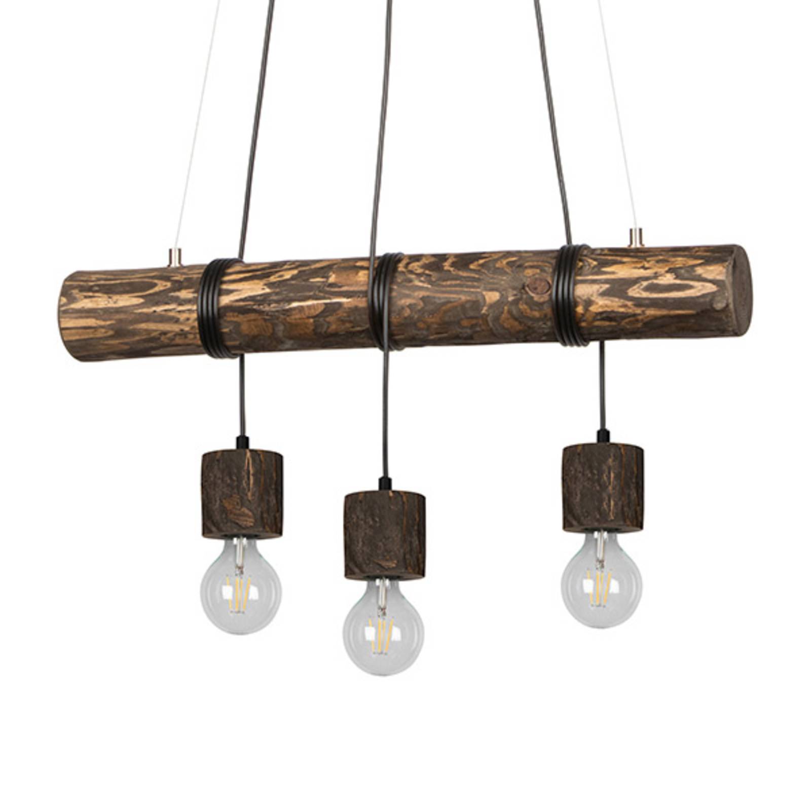 Envolight Terra Hängelampe, Holzbalken dunkel, 3fl