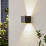 Lindby Nivar LED outdoor wall lamp angular black/gold