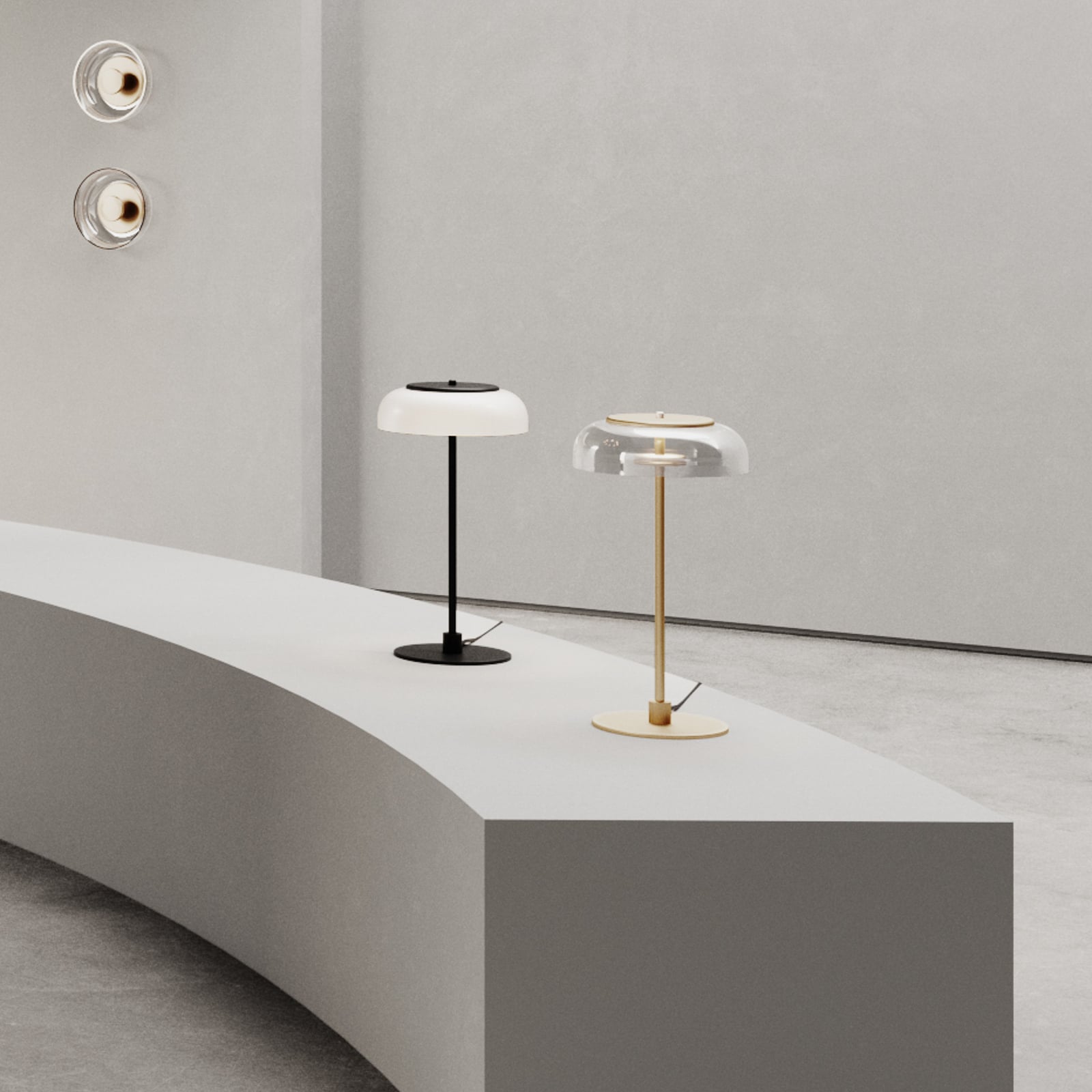 Nuura LED-laualamp Blossi, kõrgus 43 cm, must/opaalklaas