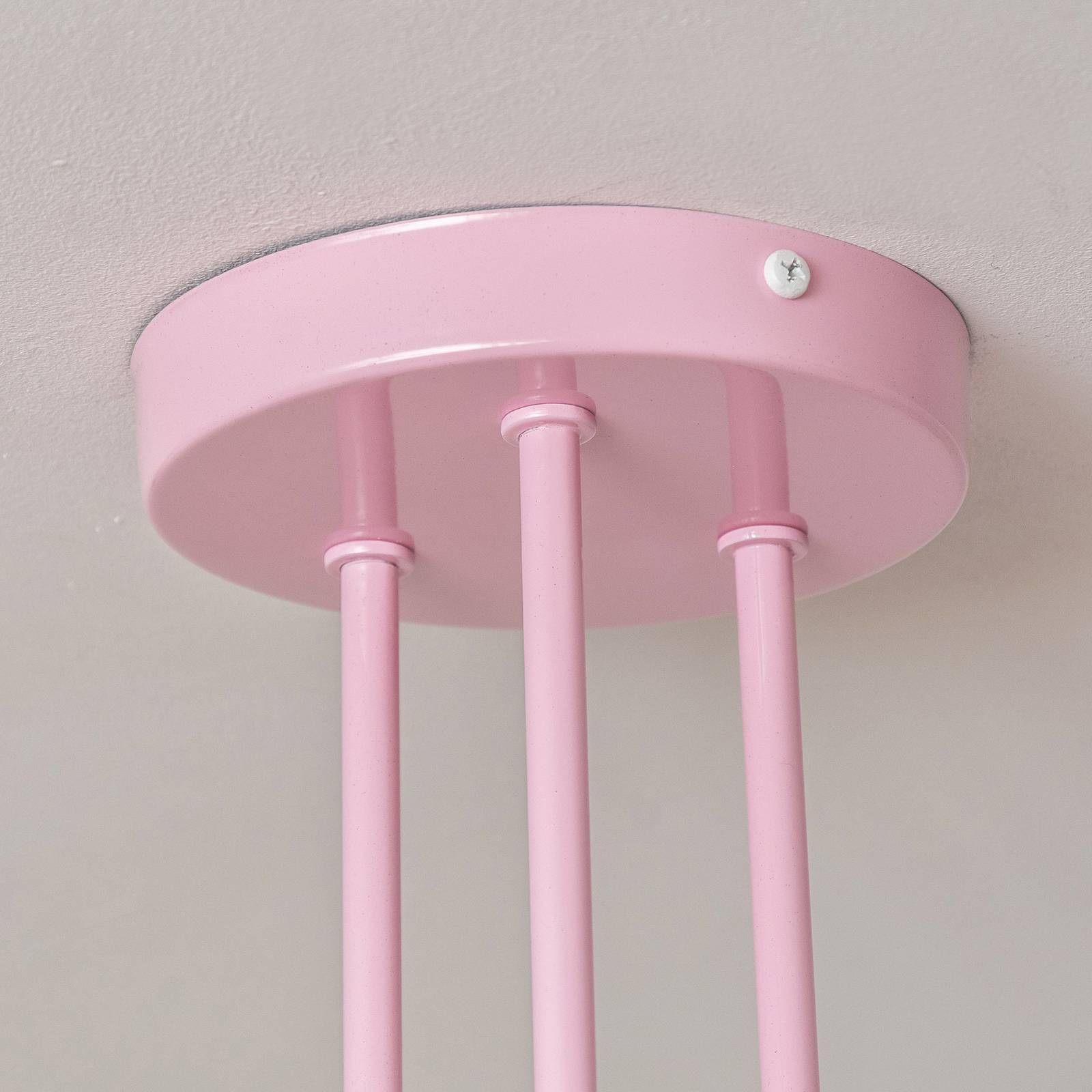 Lampa sufitowa Oxford, jasnoróżowa, Ø 44 cm, metalowa, 3-punktowa