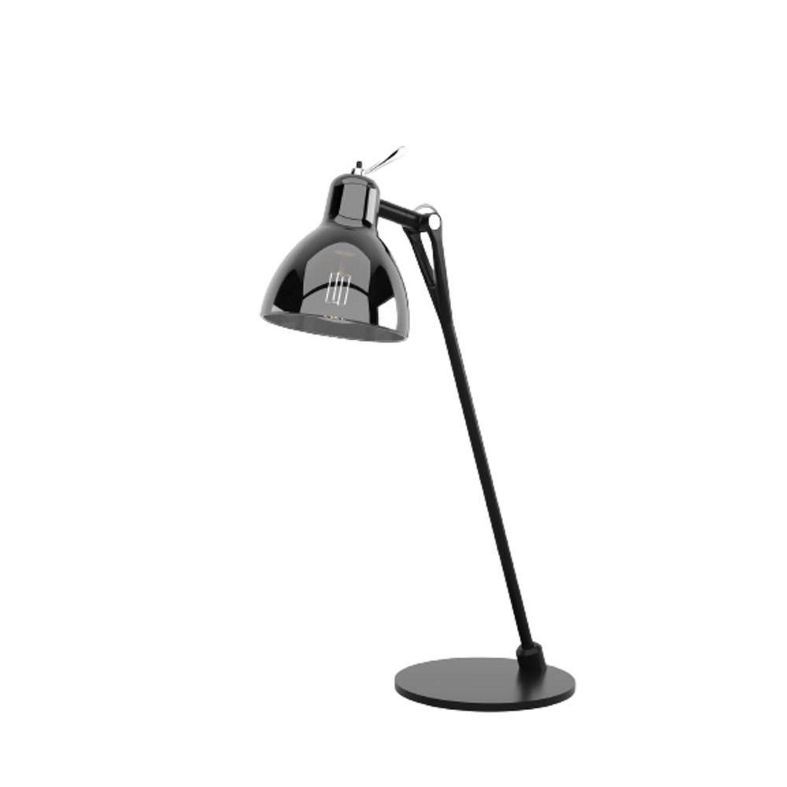 Luxy Glam T0 Table Lamp Black/Smoke Chrome Semi Transparent - Rotaliana