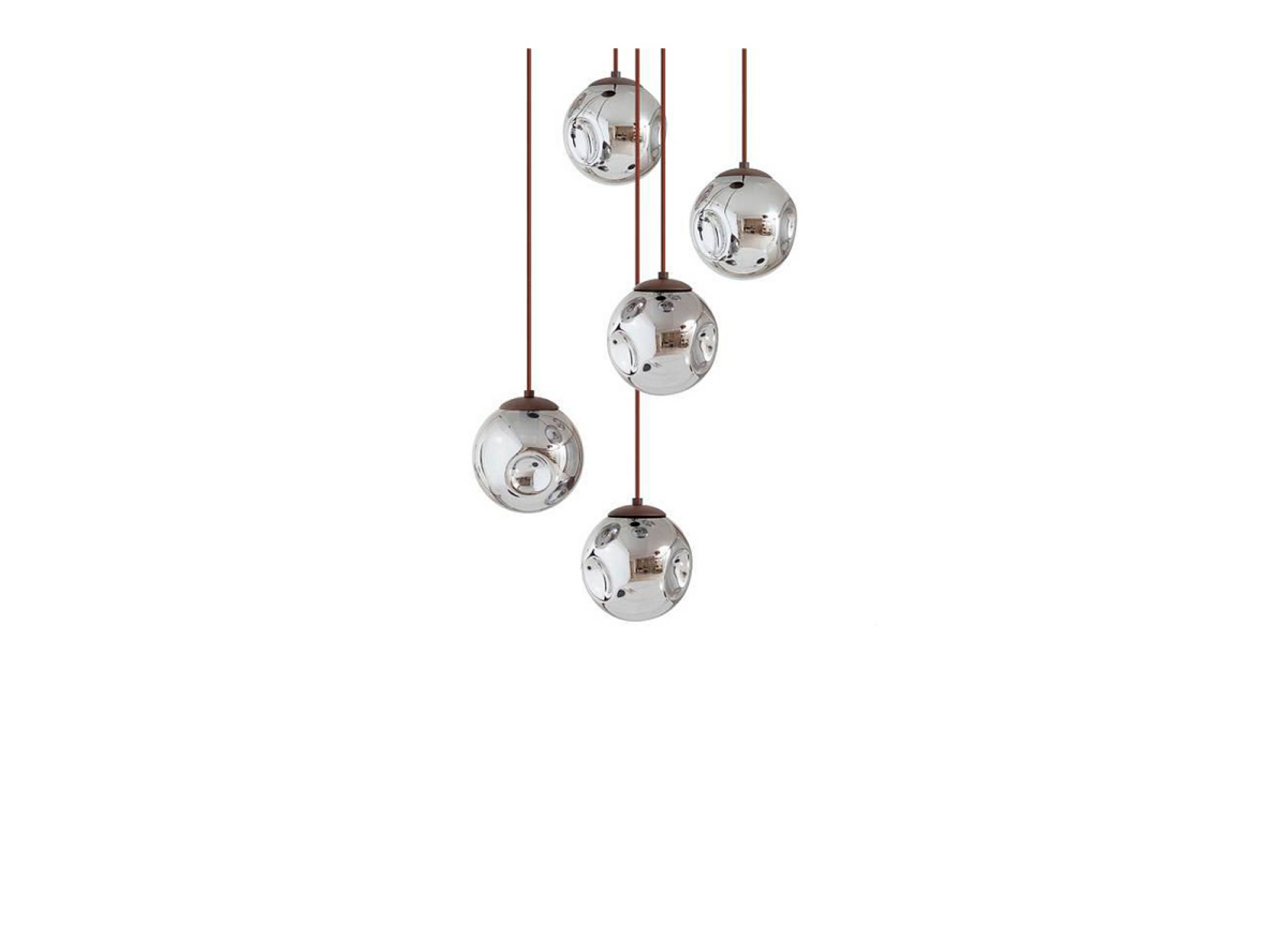 Valentina 5 Round Lampa Wisząca Smoked Grey/Brown - Lindby