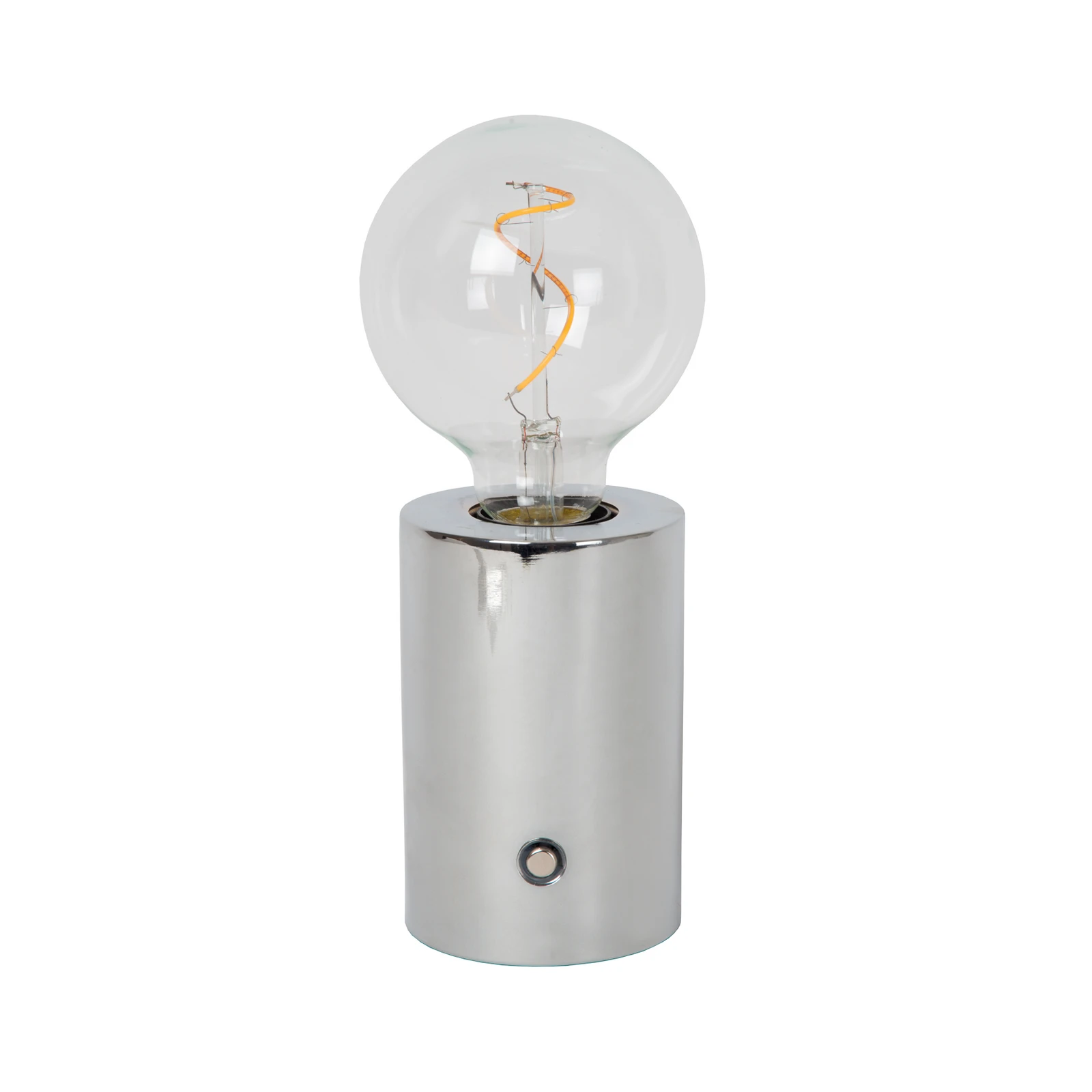 lampe à poser rechargeable Vivo, couleur chrome, hauteur 22 cm, métal