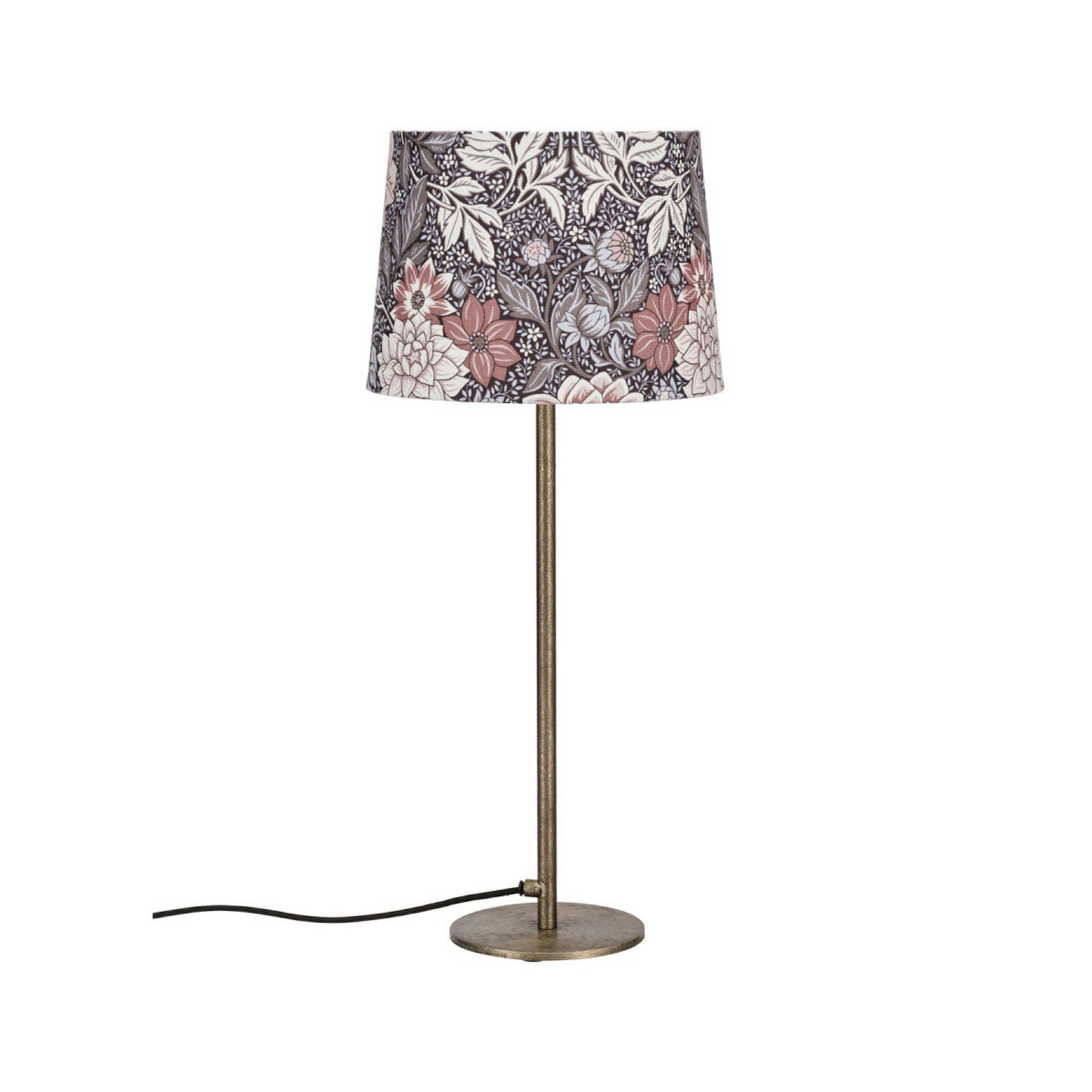 PR Home Tischlampe BASE DAHLIA, braun, Höhe 58 cm, Stoff