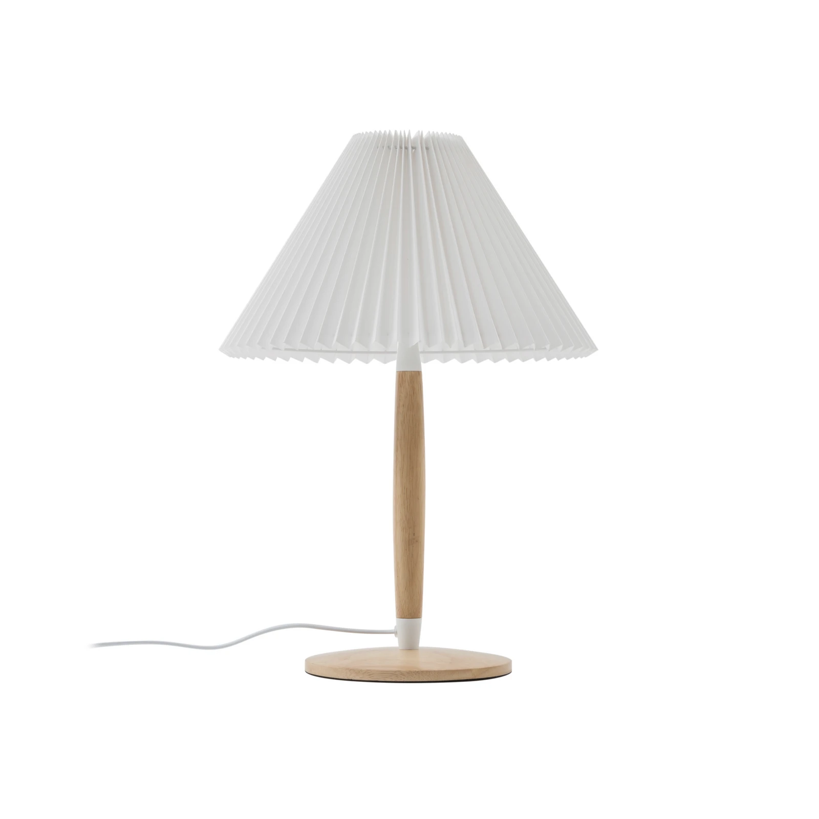 Lucande Ellorin asztali lámpa, fehér, fa, Ø 37 cm, E27