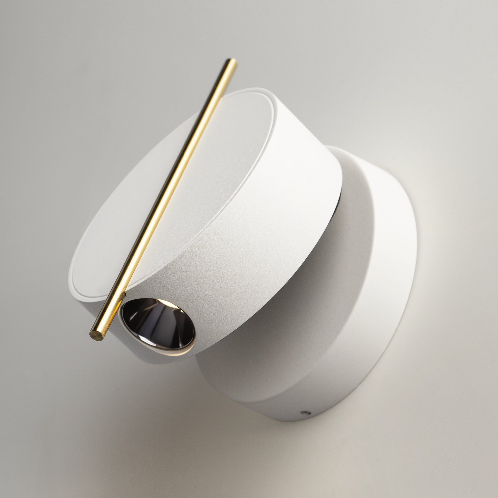 Candeeiro de parede LED Maytoni Nuance, branco / dourado, Ø 10 cm