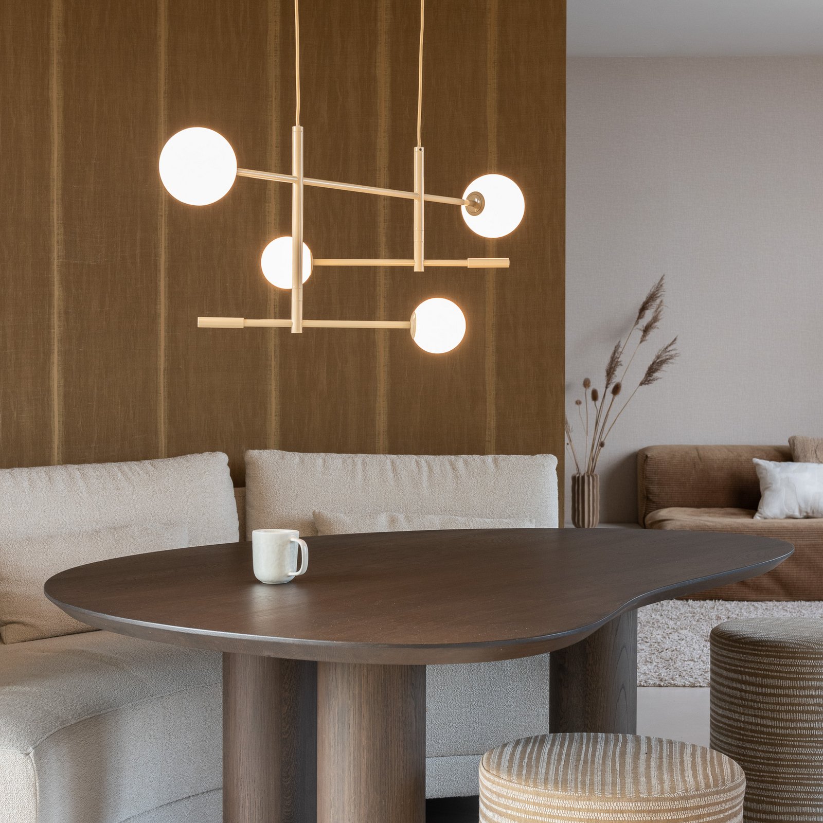 IT'S ABOUT ROMI hanging light Copenhagen, beige, glass, rotatable