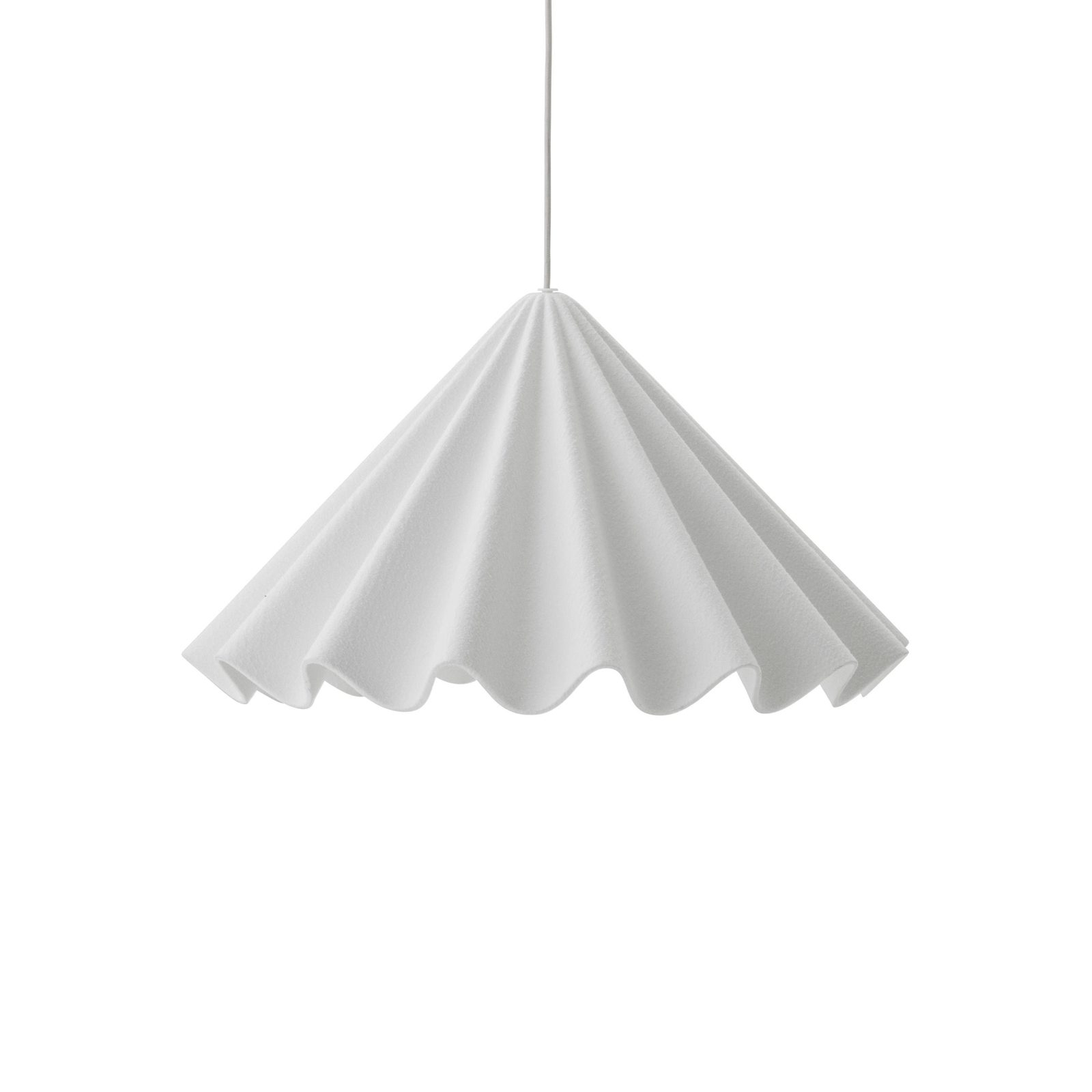 Lampada a sospensione Audo Dancing, bianco, Ø 65 cm, feltro