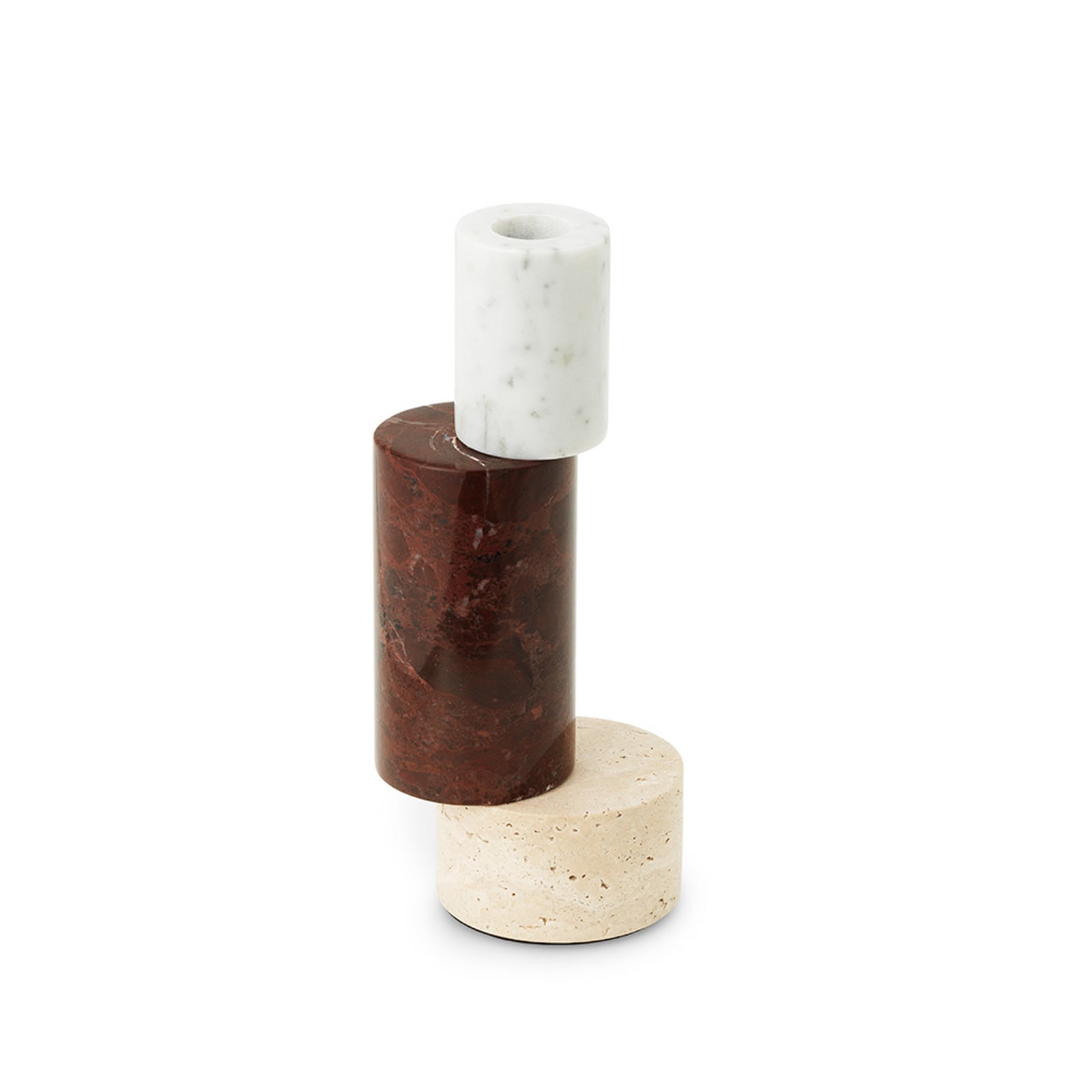 Sfeșnic Blox, roșu închis, 20 cm, marmură – Normann Copenhagen