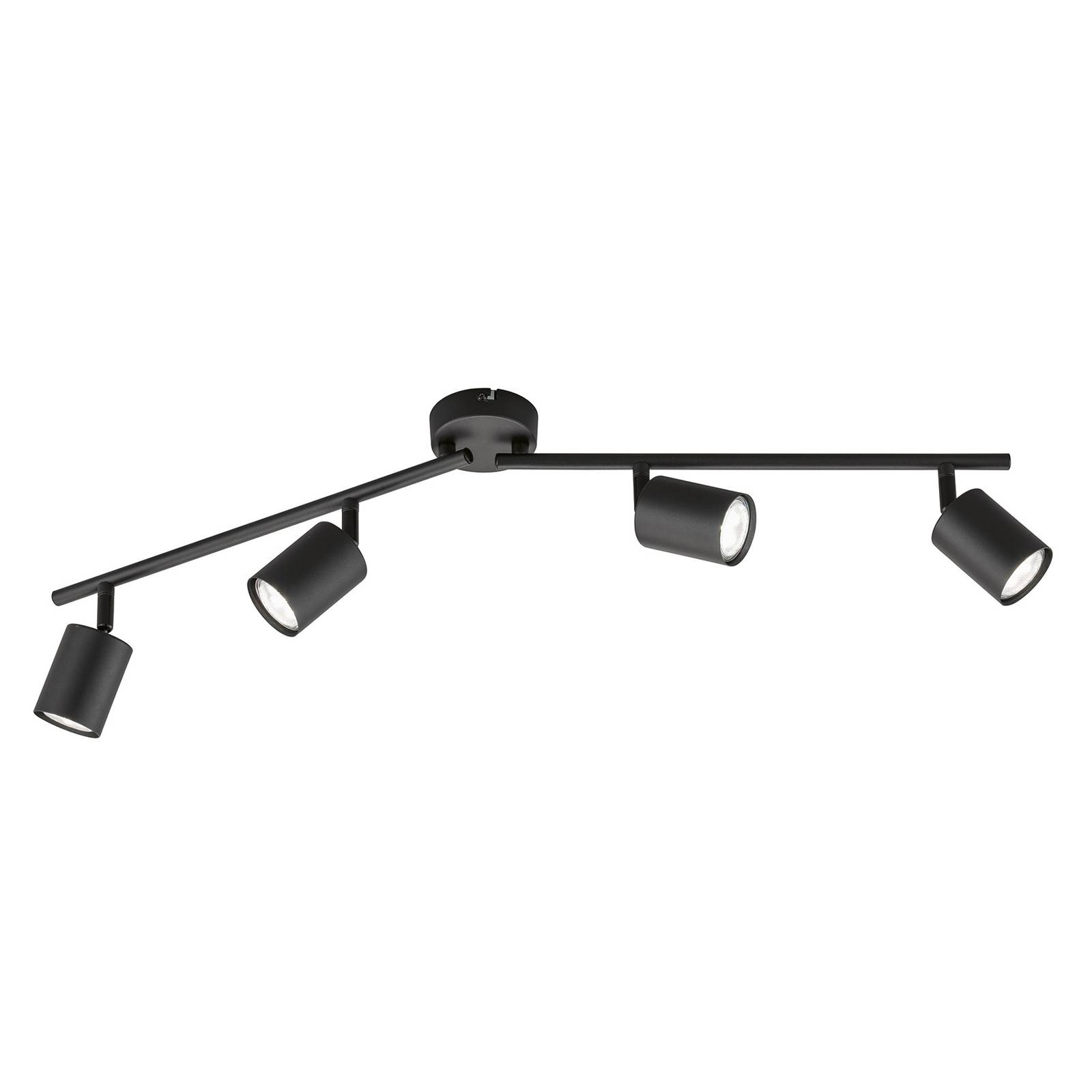 LED-takspotlight Vano, svart, 4 lampor