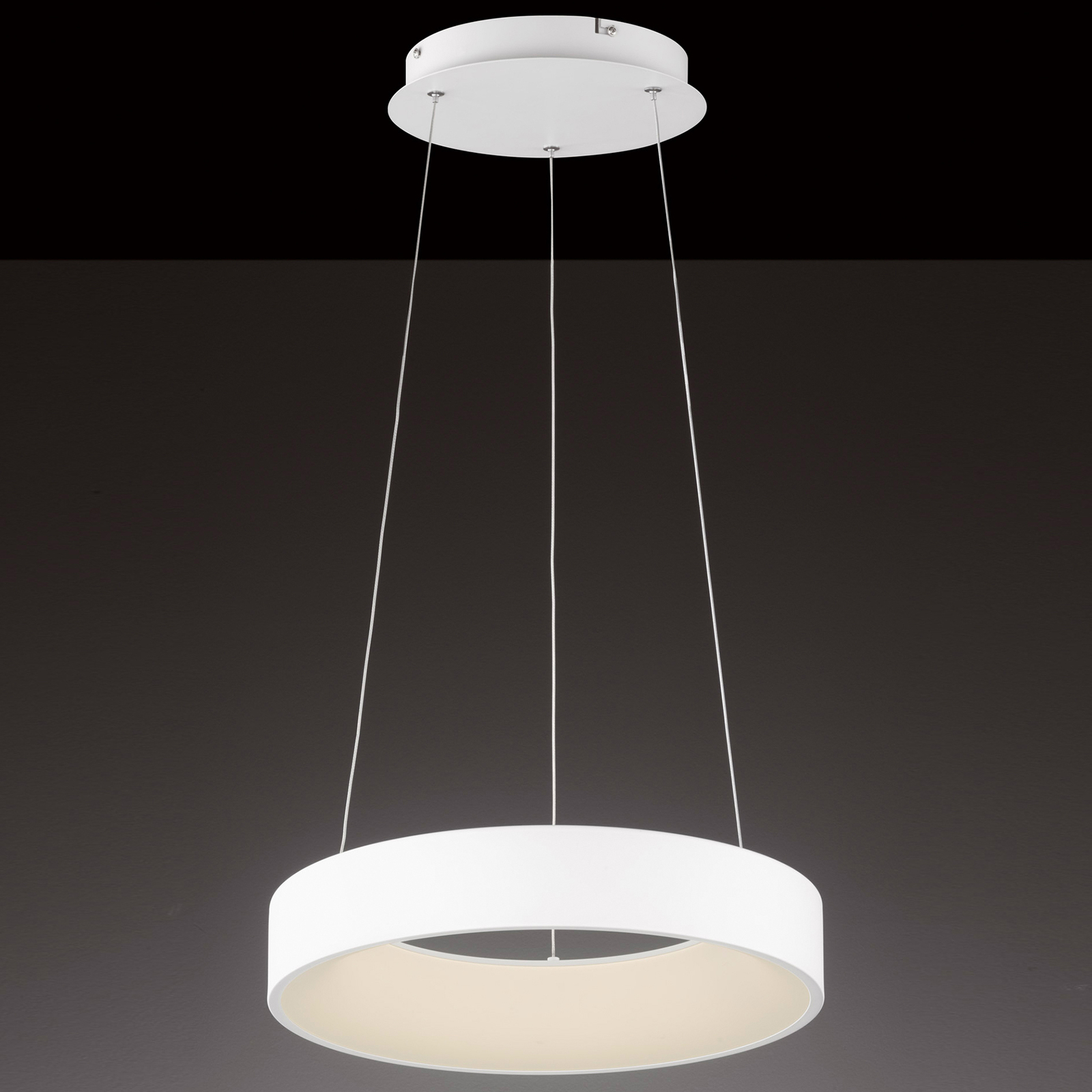 Wofi Cameron LED hanging light, remote control, 45 cm, for Living / Dining Room, plastic, metal, 28 W, energy efficiency: A