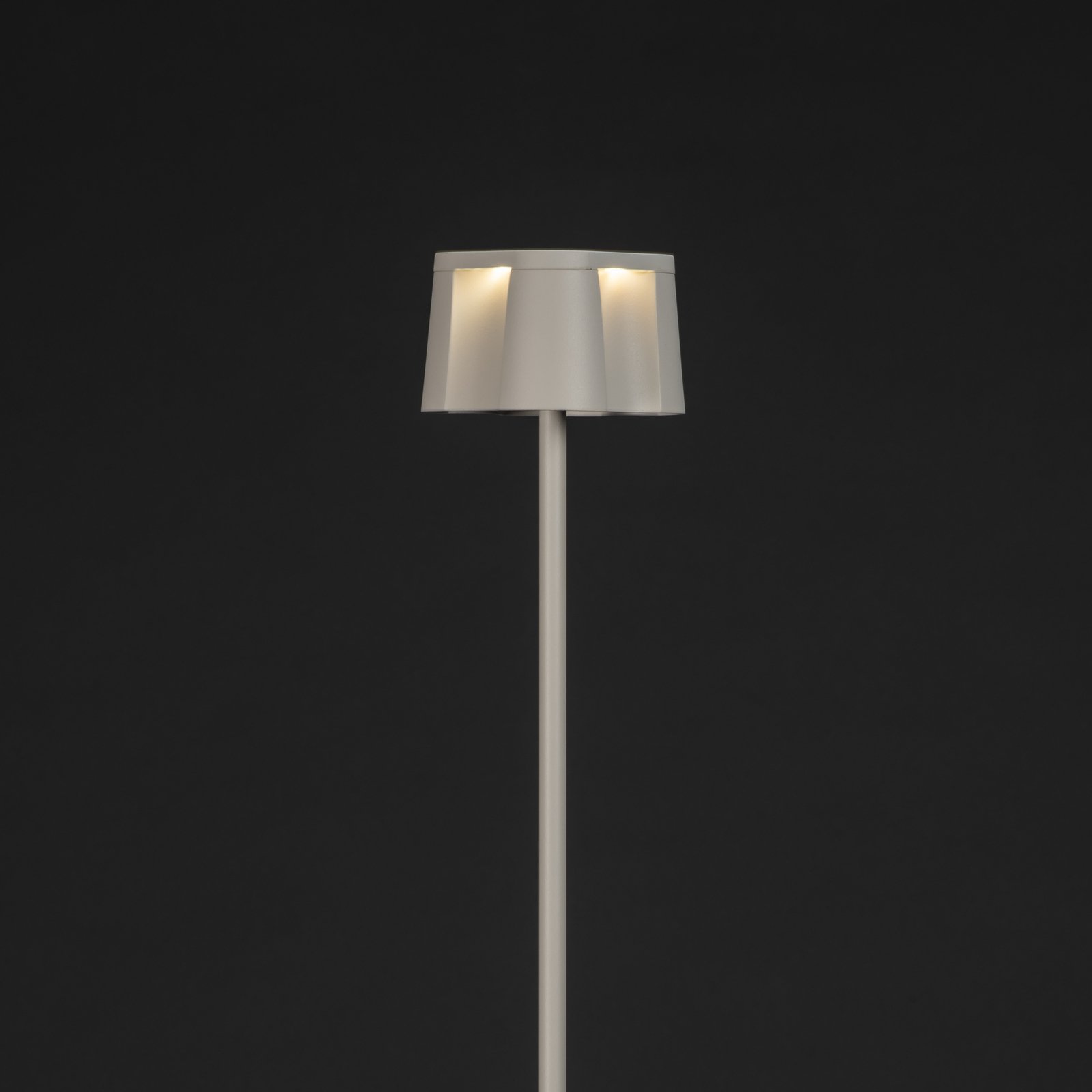 Nice LED-golvlampa, vit, aluminium, IP54, dimmer, CCT