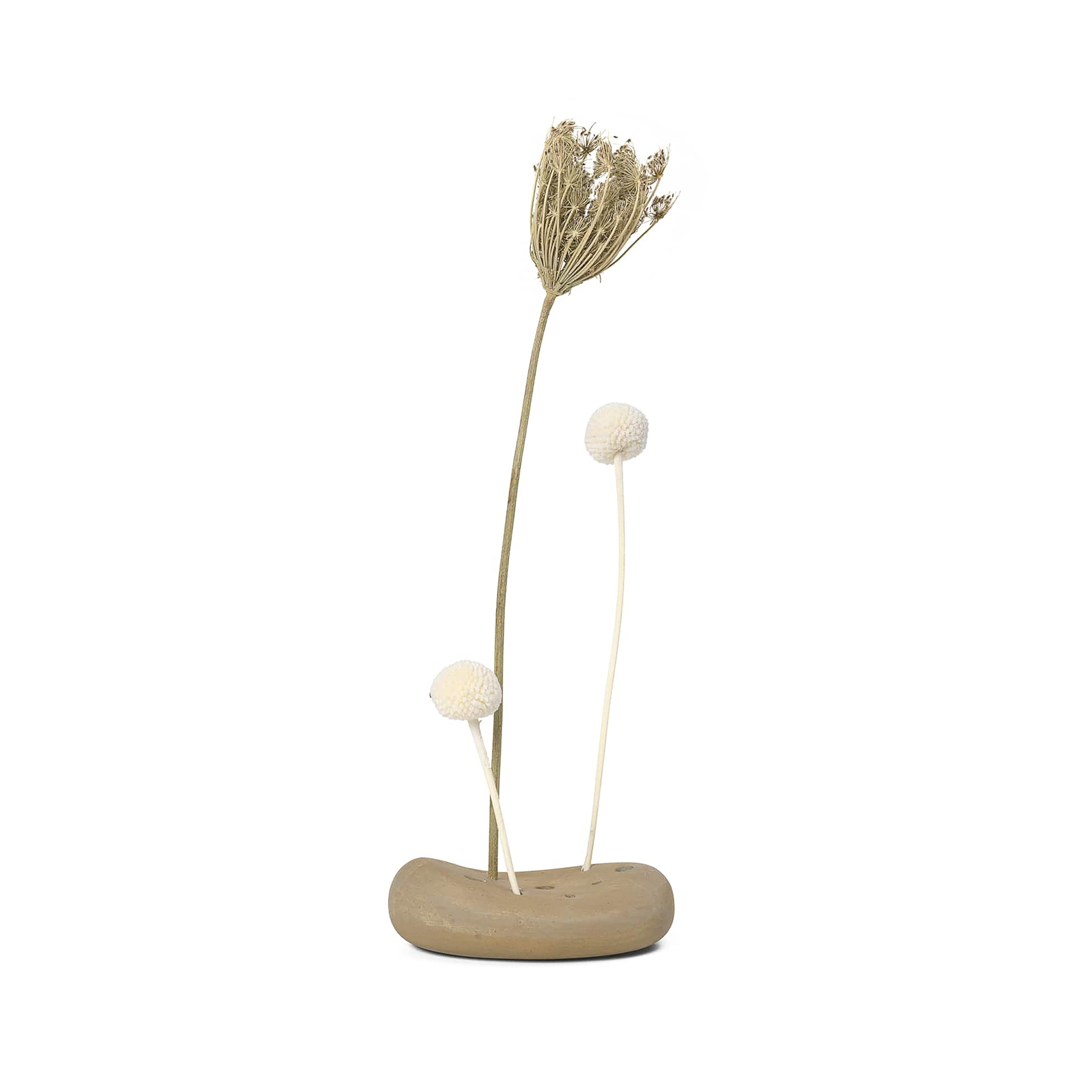 ferm LIVING Pierre à fleurs Vanitas, beige, 12 x 8 cm, porcelaine