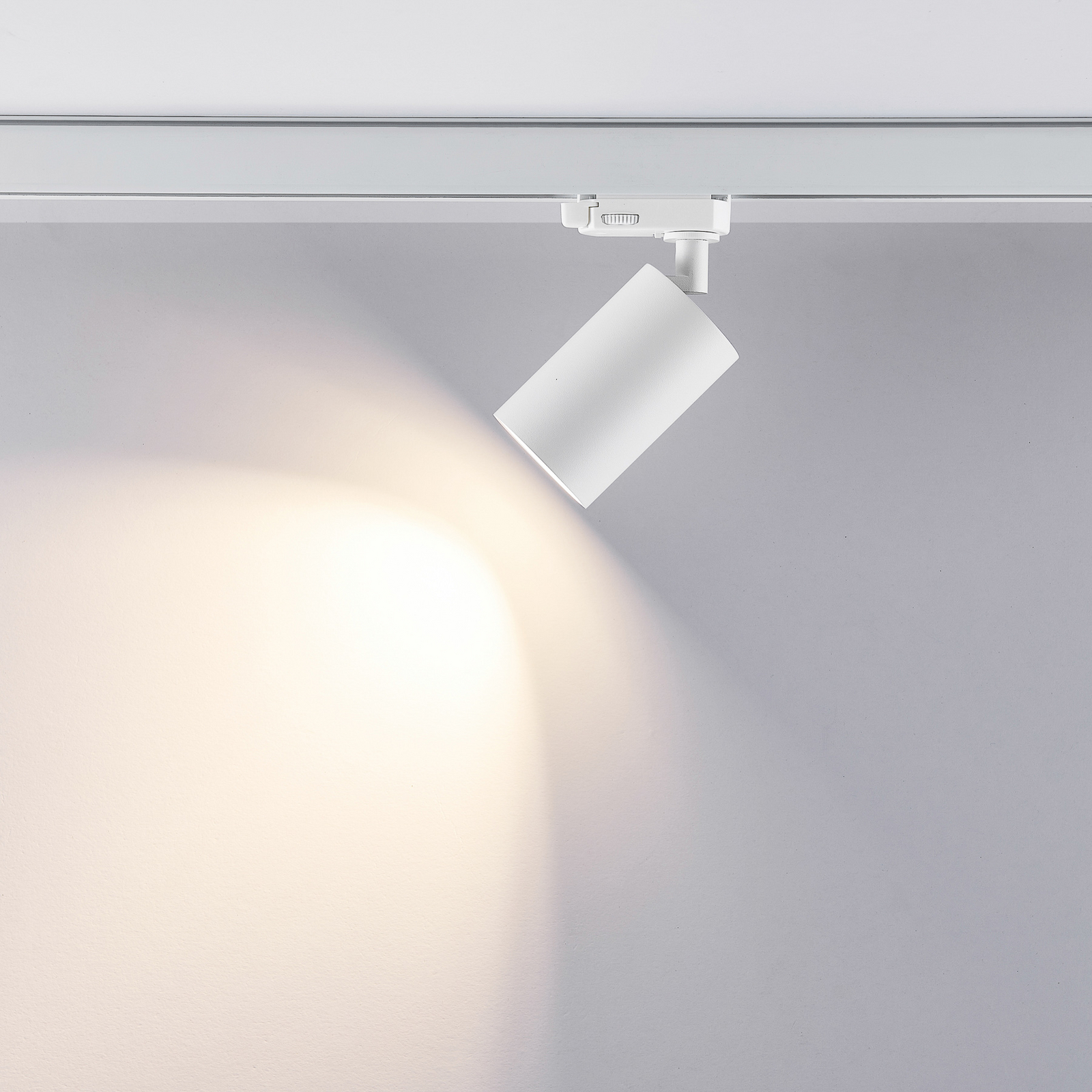 spot triphasé sur rail Can, blanc, aluminium, GU10, orientable