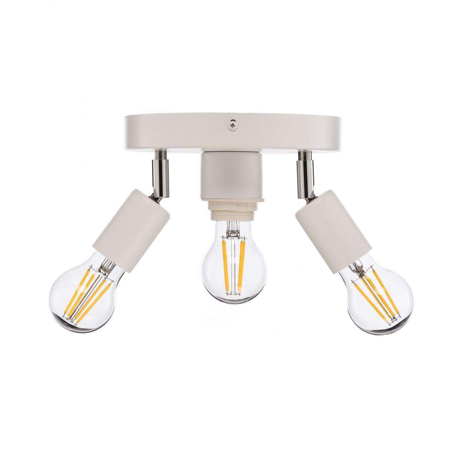 Centro plafondlamp, wit, 3-lamps, metaal, Ø 19,5 cm