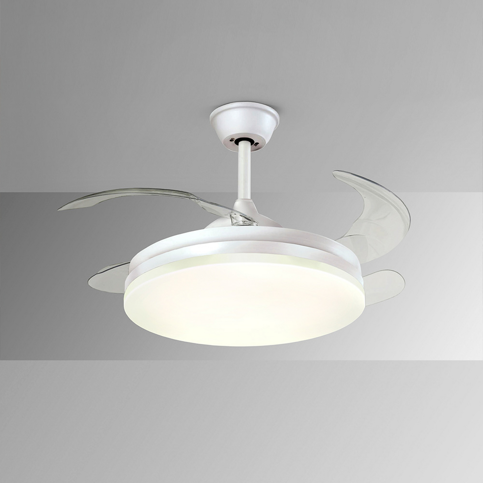 LED stropni ventilator Vento bel/dimno siv DC, Ø 100 cm tih