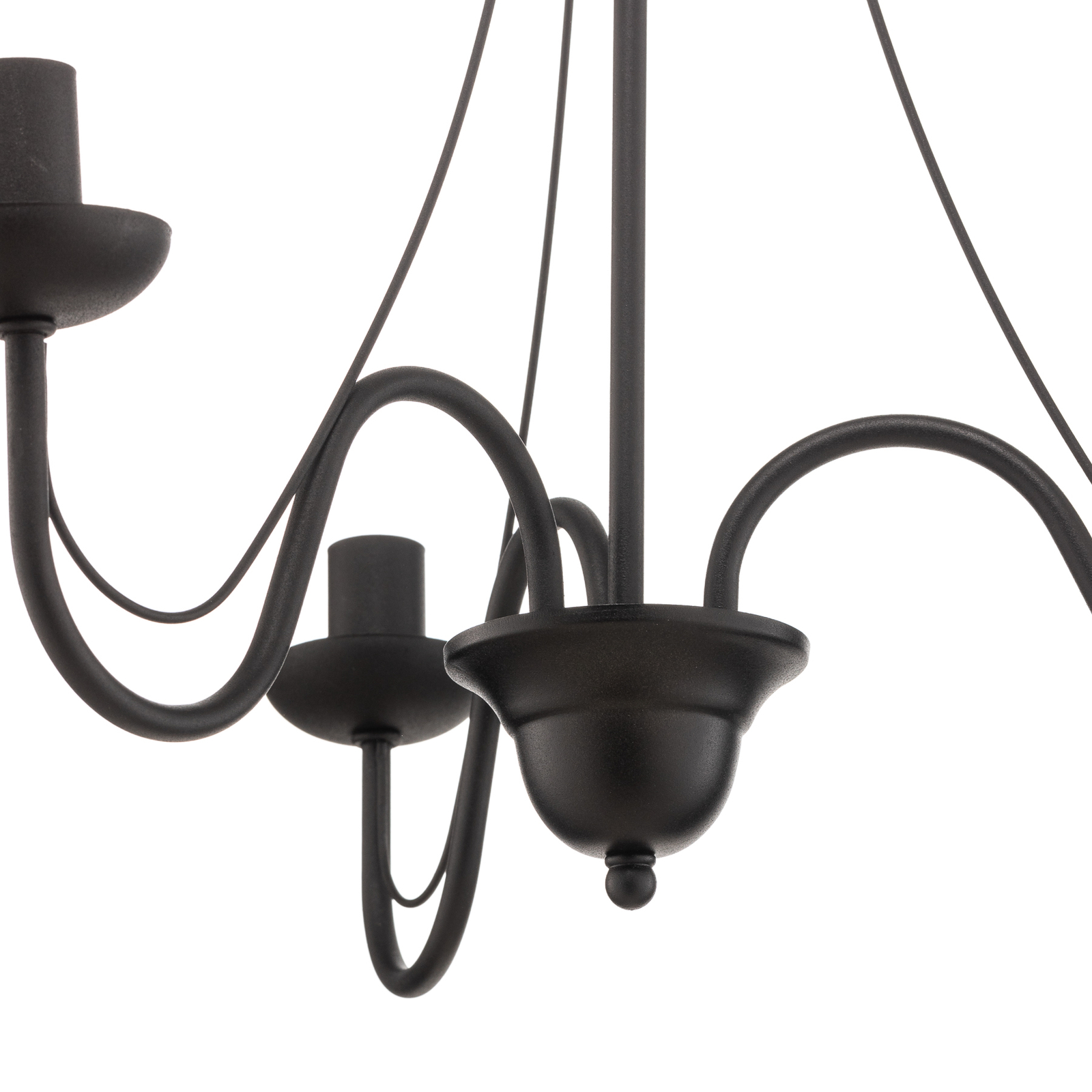 Malbo ljuskrona med tre lampor i svart