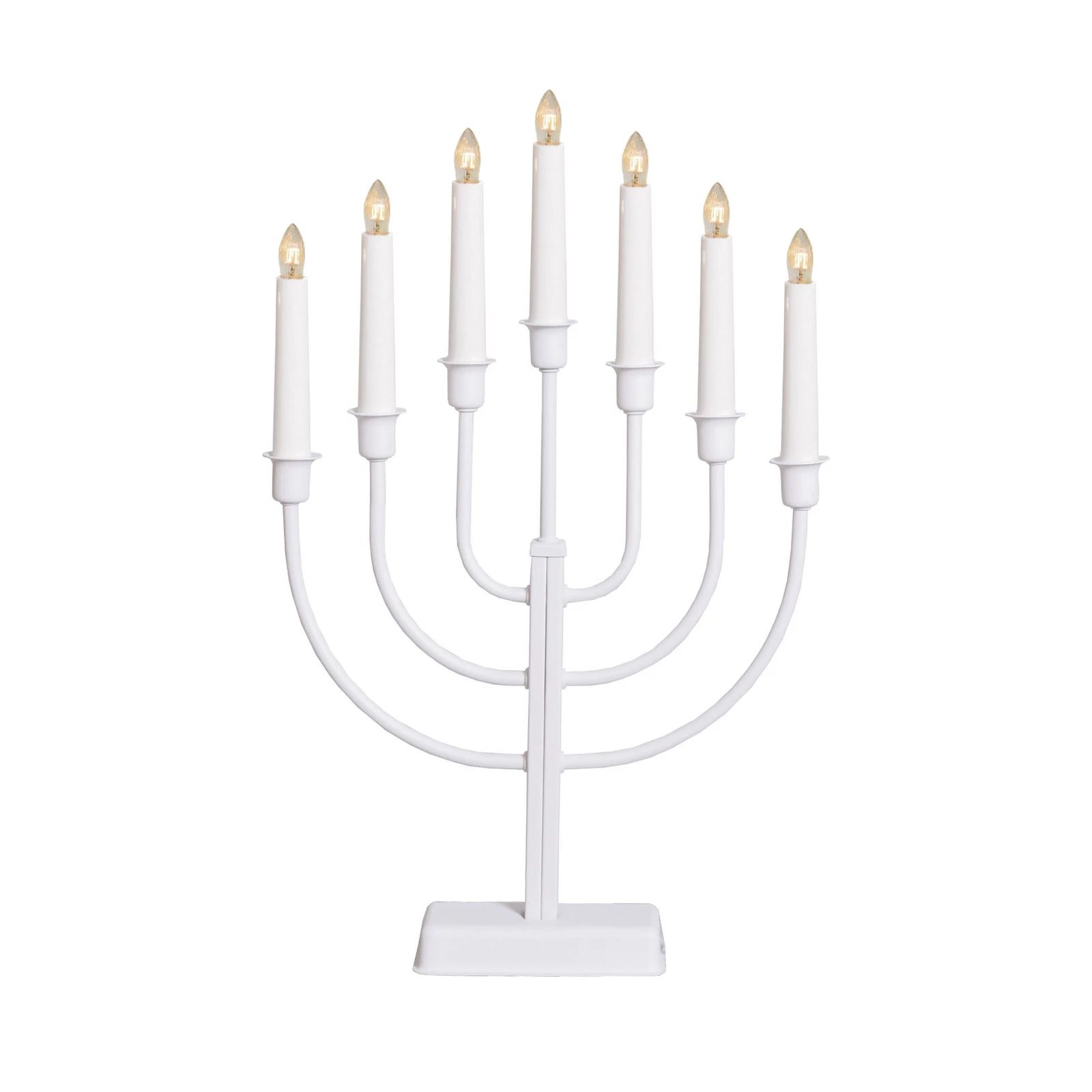 Kerzenleuchter Kristina, weiß, Metall, Höhe 47 cm, 7-flammig