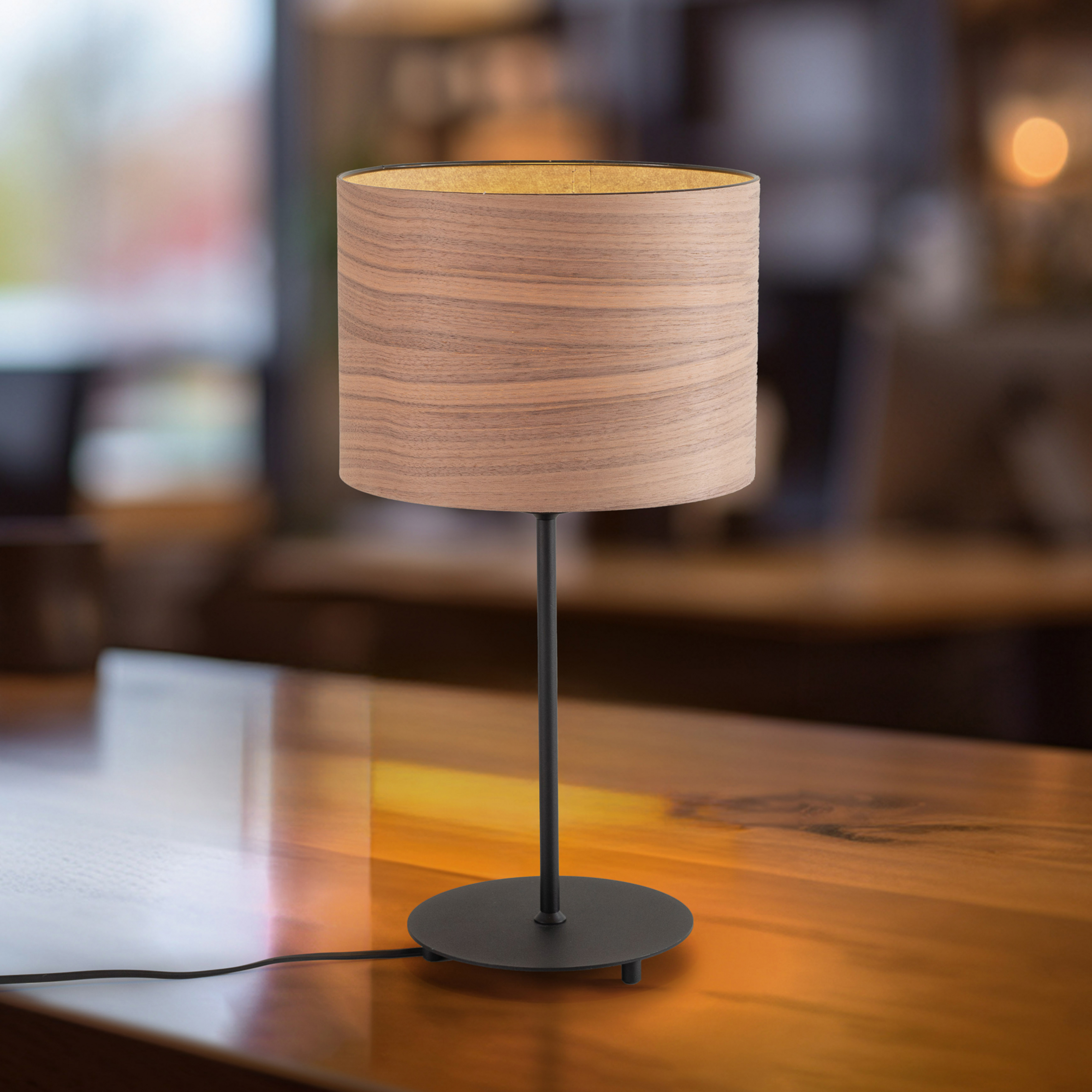 Envostar Furnér asztali lámpa dió Ø 25cm