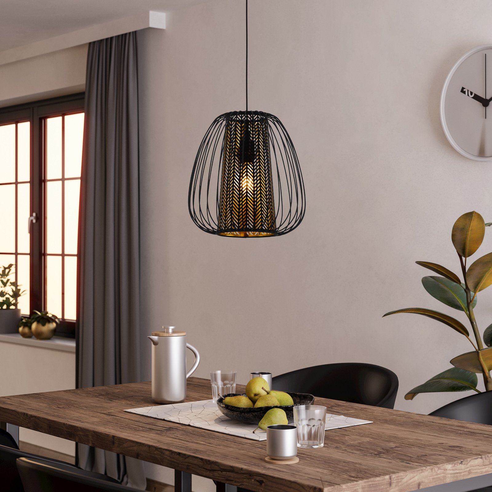 Żyrandol Curasao z podwójnym kloszem, 1-punktowy