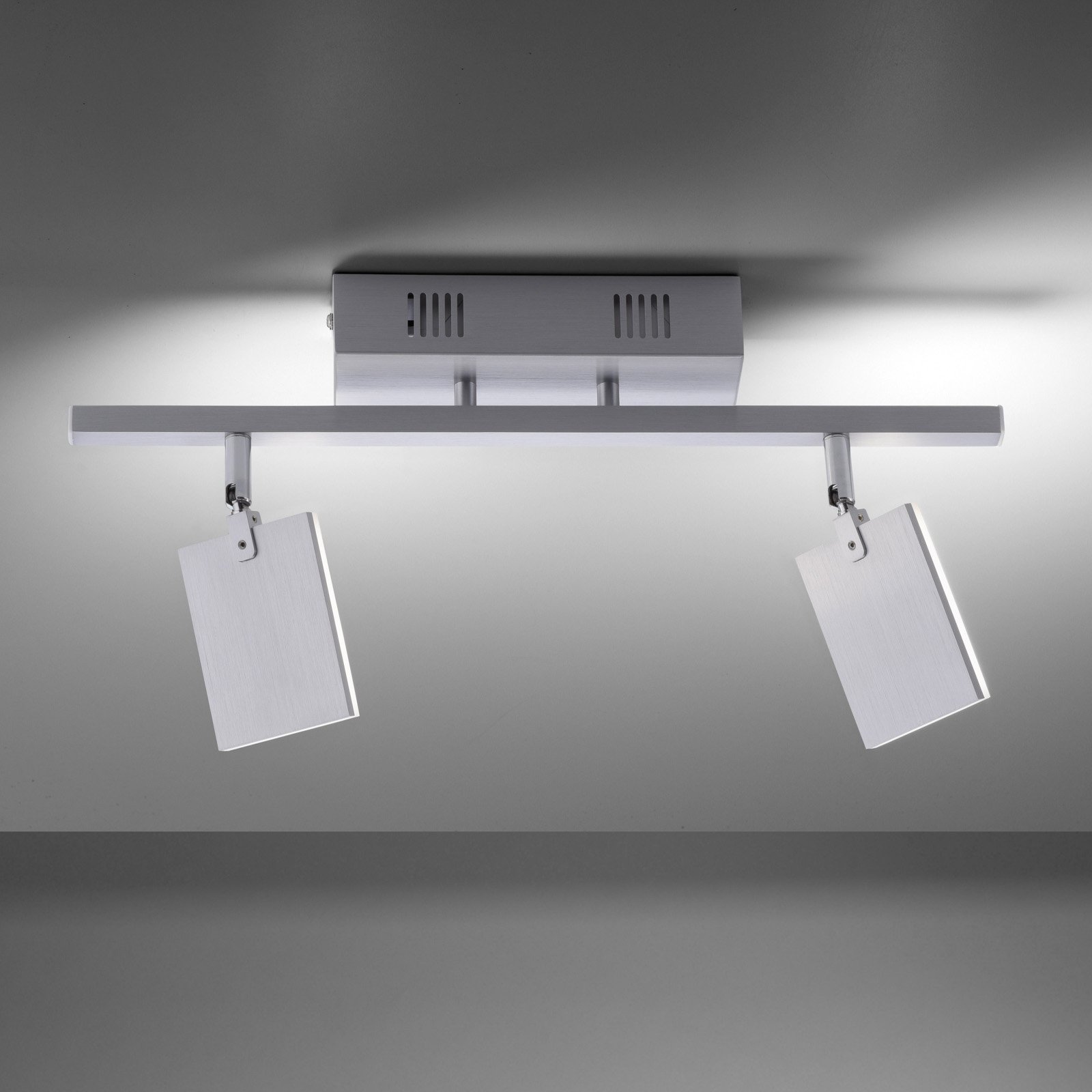 PURE Mira LED plafondlamp 2-lamps remote CCT alu