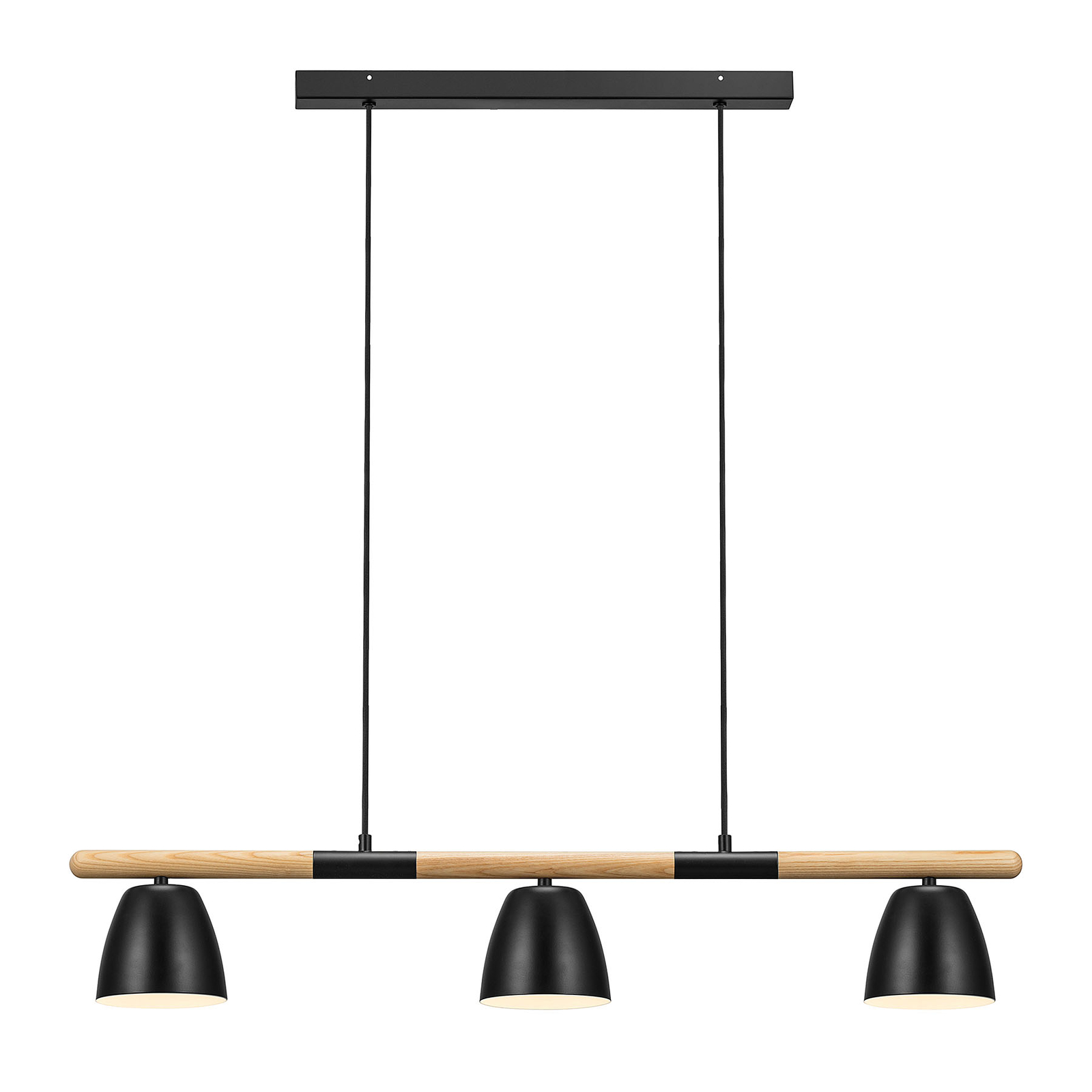 Theo hanging light, 3-bulb, ash wood